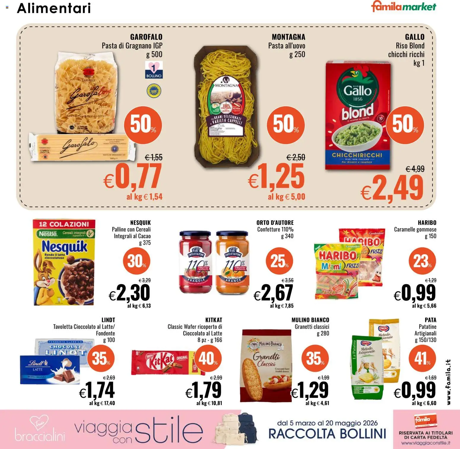 Volantino Famila del 05.03.2026 | Pagina: 13 | Prodotti: Cioccolato, Riso, Cereali, Patatine