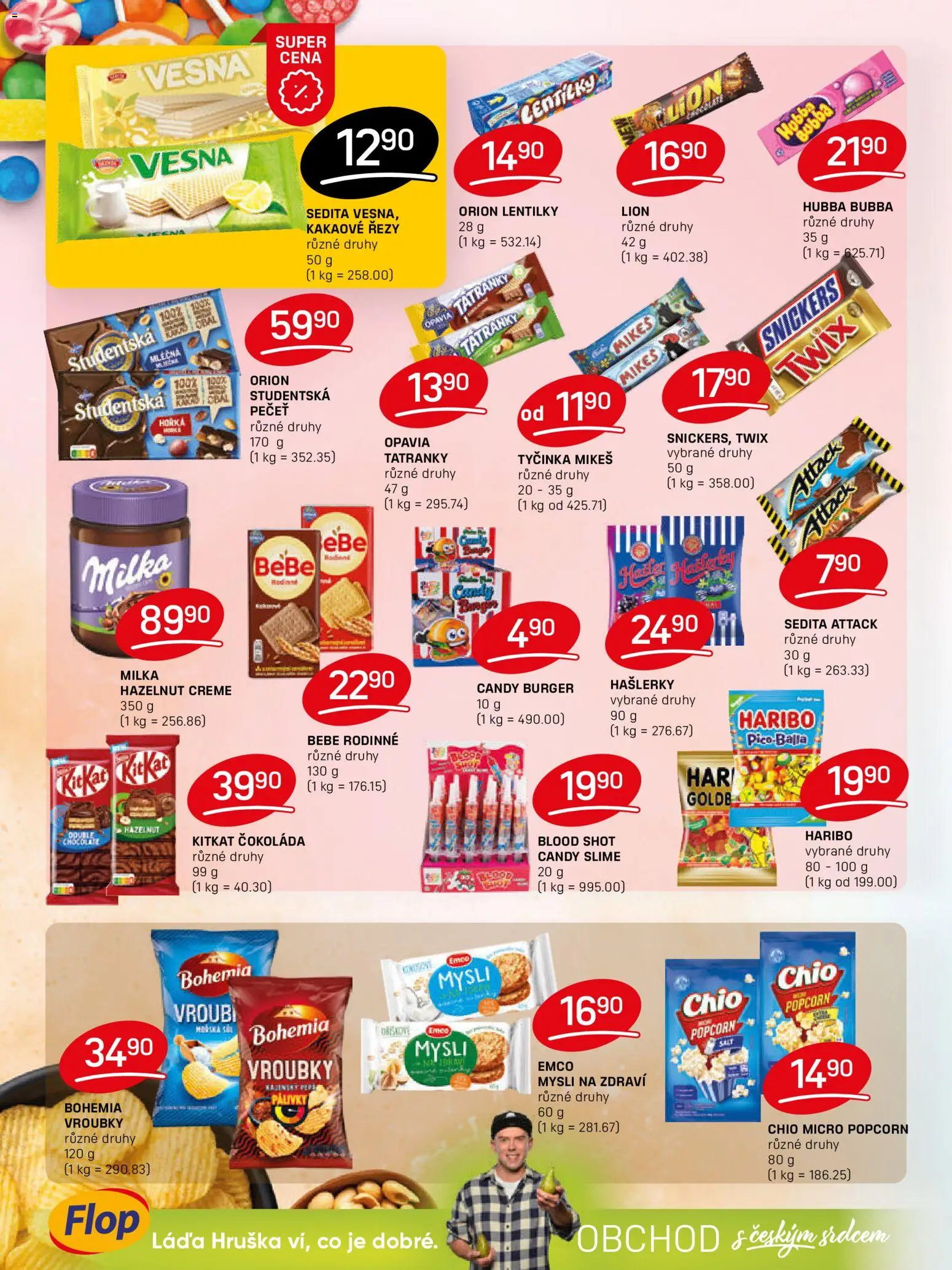 Flop leták od 14.01.2026 | Strana: 8 | Produkty: Tatranky, Haribo, Twix, Bebe