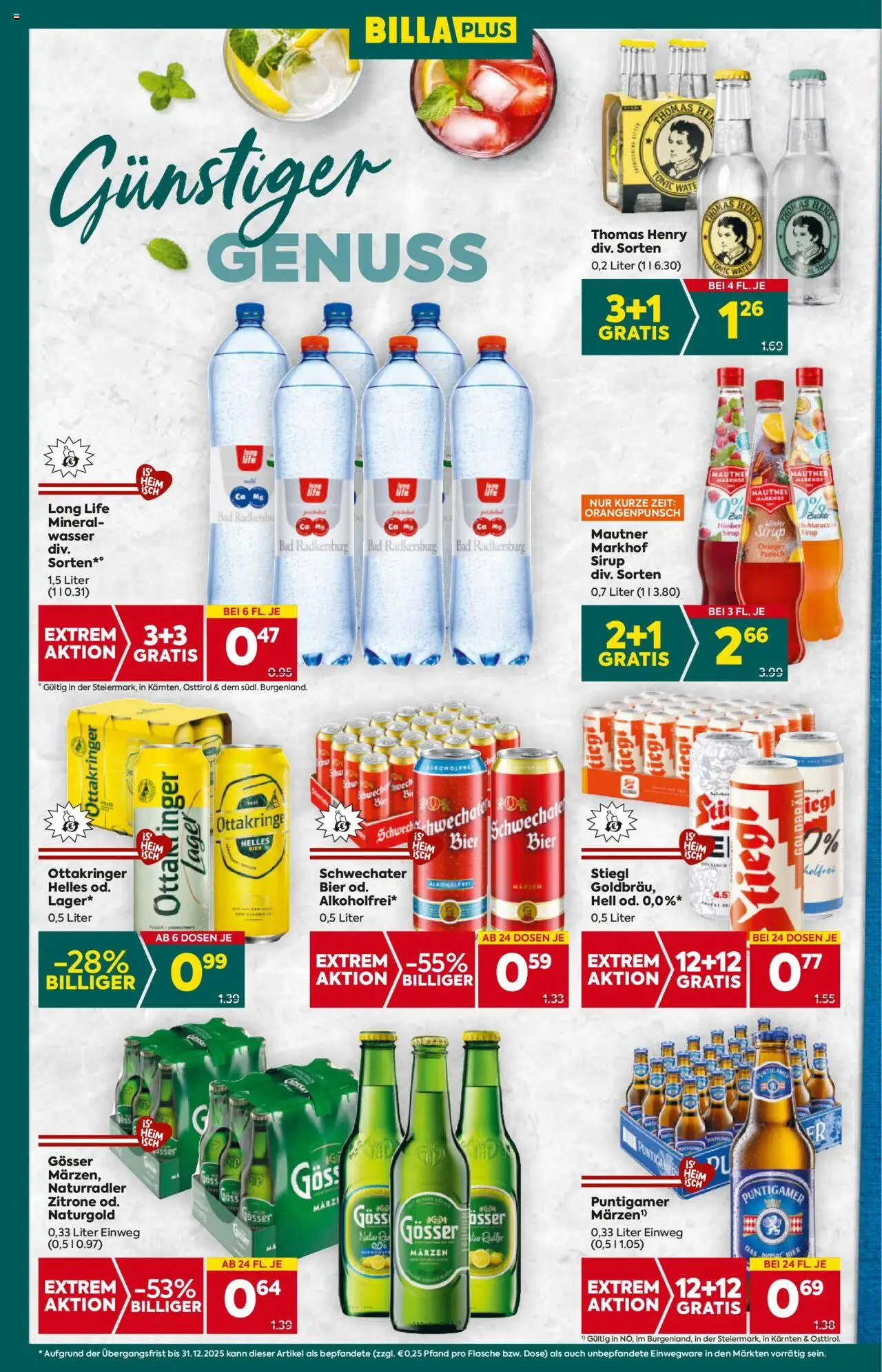 Billa Plus Flugblatt - Steiermark gültig ab 09.10.2025 | Seite: 14 | Produkte: Zitrone, Bad, Bier, Orangen