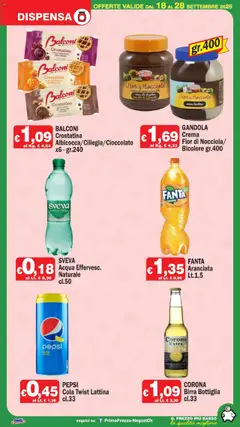 Volantino Primo Prezzo del 18.09.2025 | Pagina: 6 | Prodotti: Crema, Acqua, Olio, Bottiglia