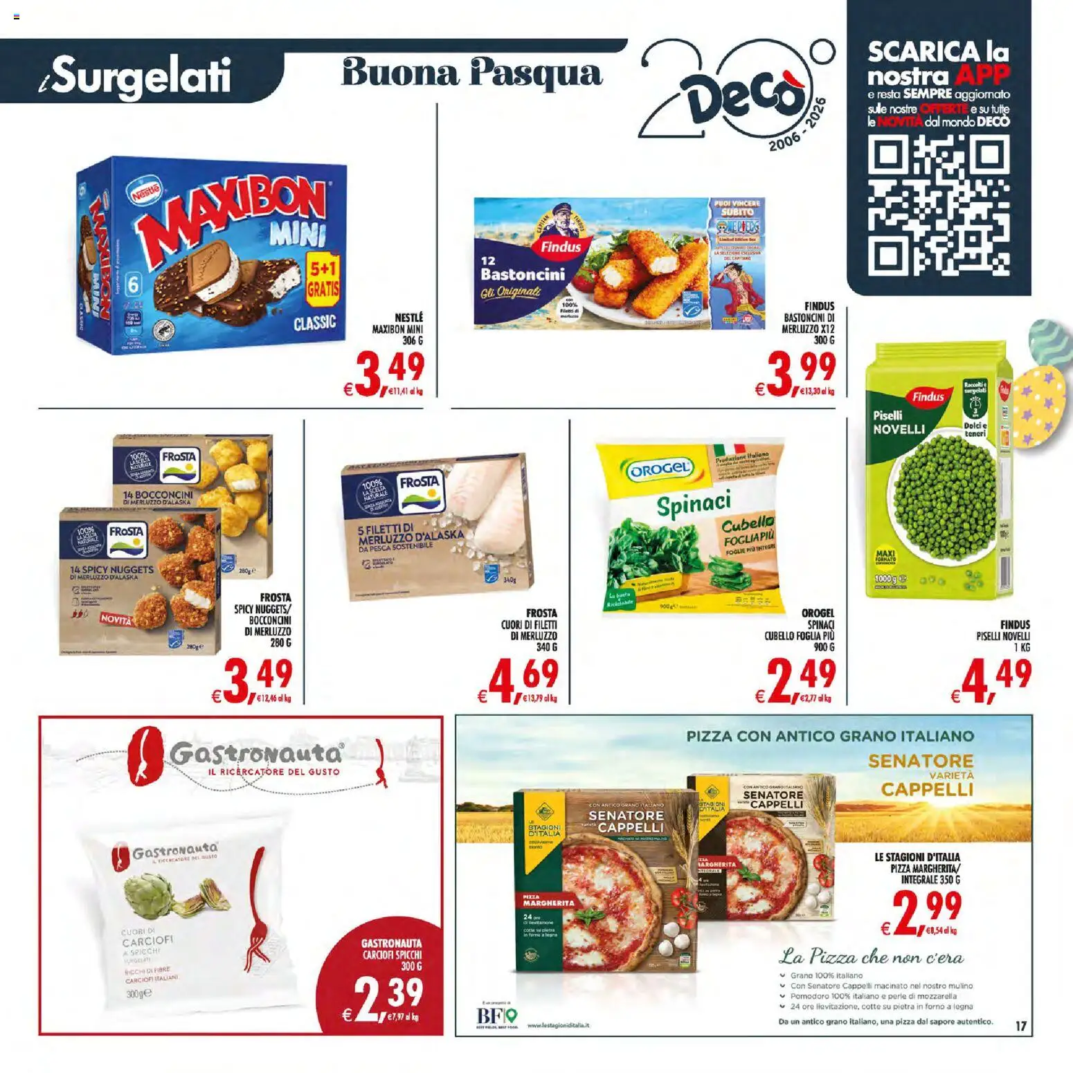 Volantino Decò del 27.03.2026 | Pagina: 17 | Prodotti: Pizza, Merluzzo, Nuggets, Spinaci