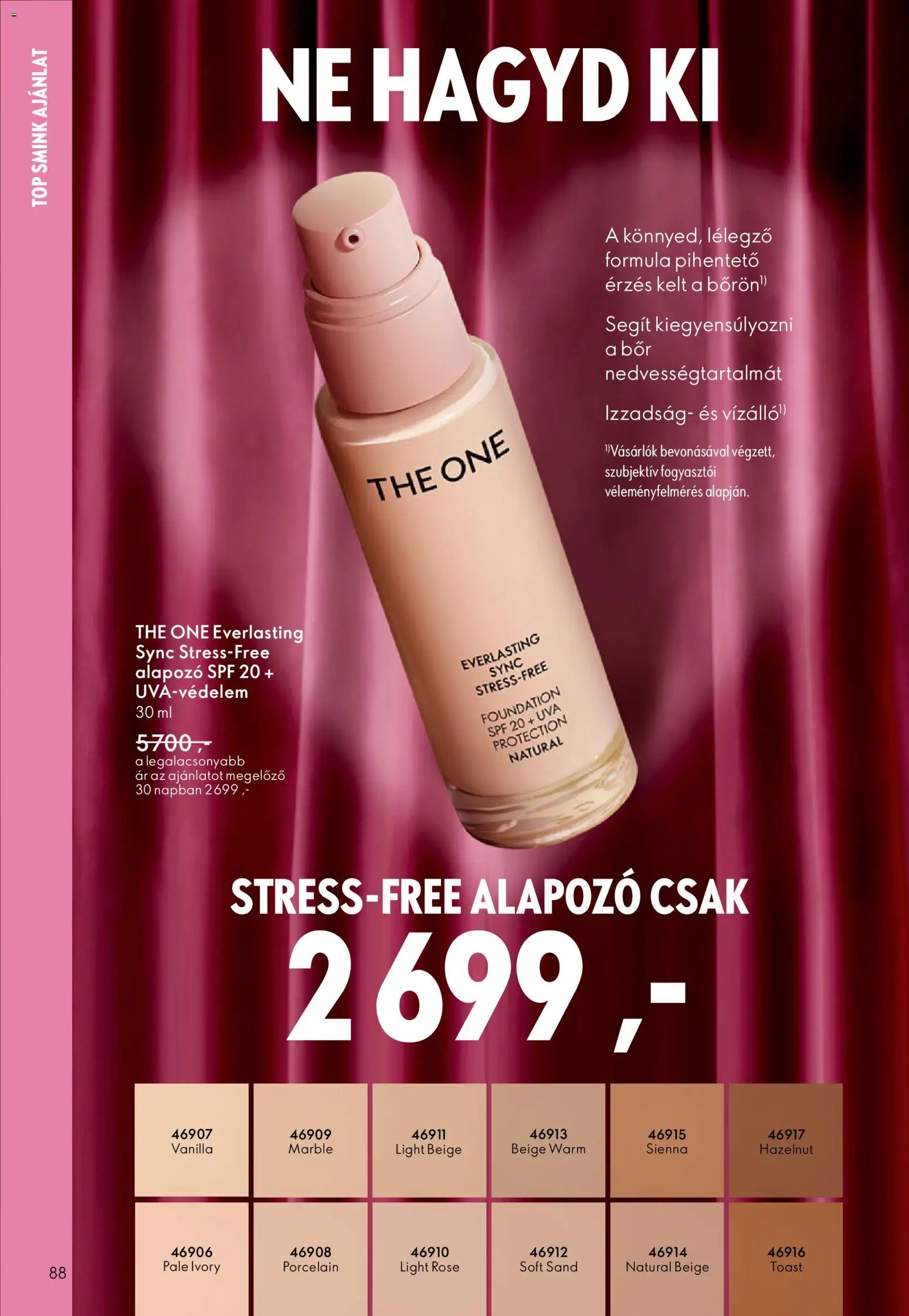 Oriflame akciós ujság - amely érvényes a következő dátumtól: 21.01.2026 | Oldal: 88 | Termékek: Smink, Alapozó, Bor