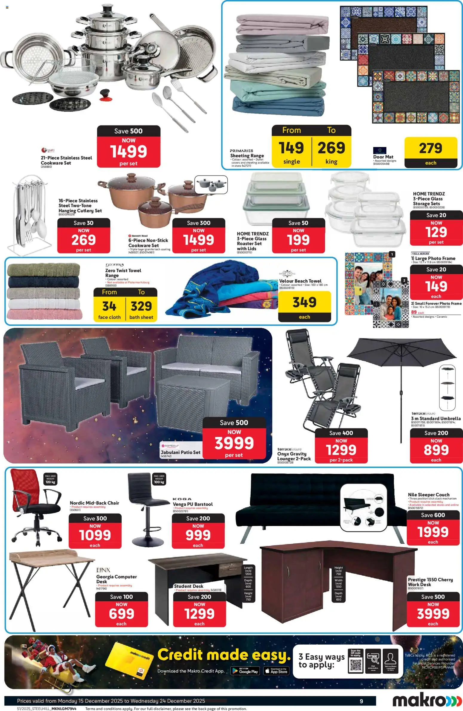 New Makro catalogue – valid from 15.12.2025 | Page: 9 | Products: Computer, Bath sheet, Frame, Cookware
