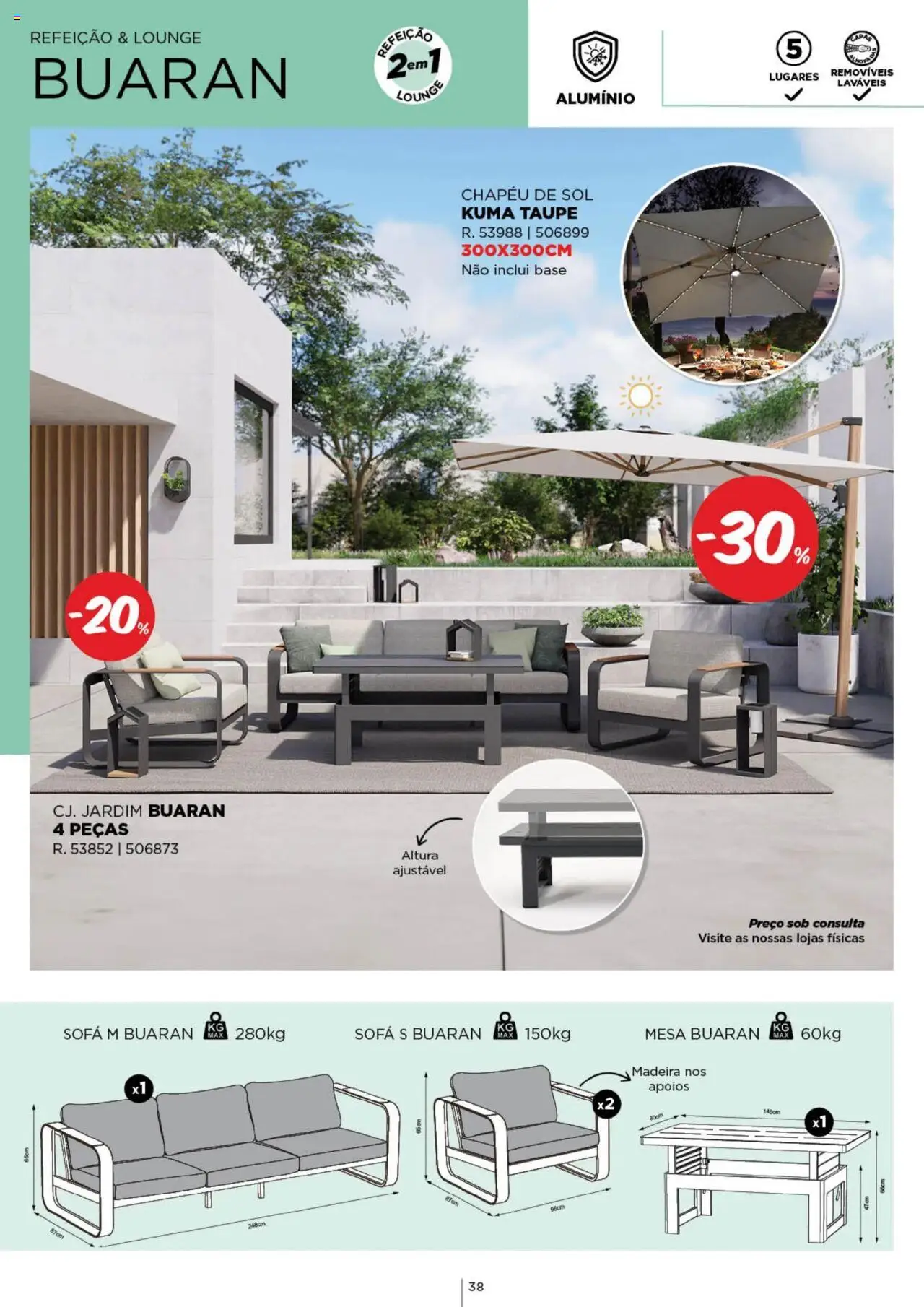 Espaço Casa - Catálogo  Ec Ar Livre  2025 │ válido de 04.03.2025 | Página: 38 | Produtos: Chapéu, Base, Sofá, Mesa