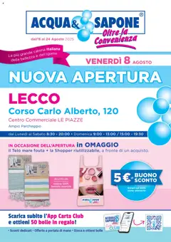 Anteprima del volantino Acqua e Sapone Lecco catalogo valido a partire dal 08.08.2025