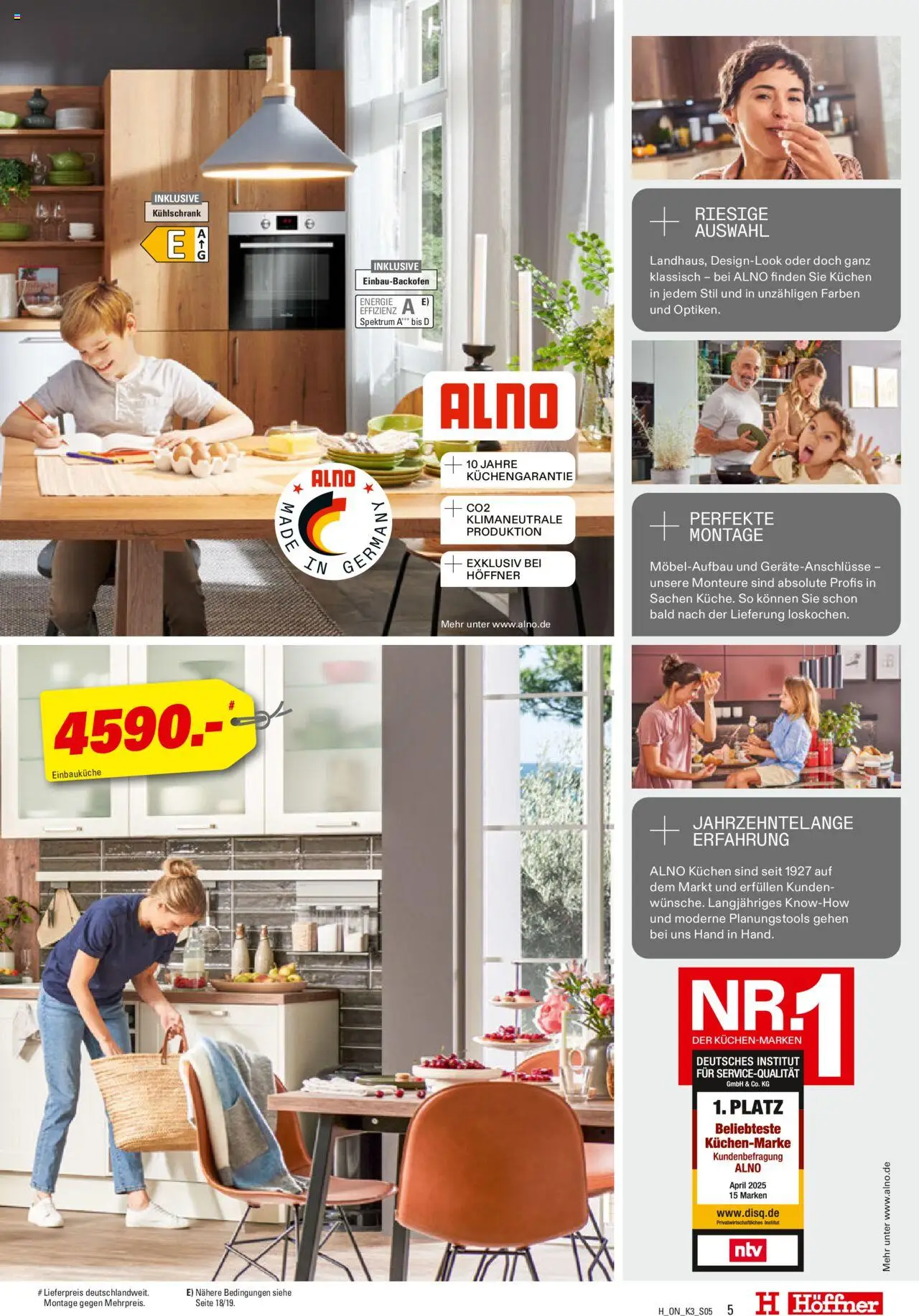 Höffner Prospekt Küchen – gültig ab 13.08.2025 | Seite: 5 | Produkte: Einbauküche, Kühlschrank, Kuchen