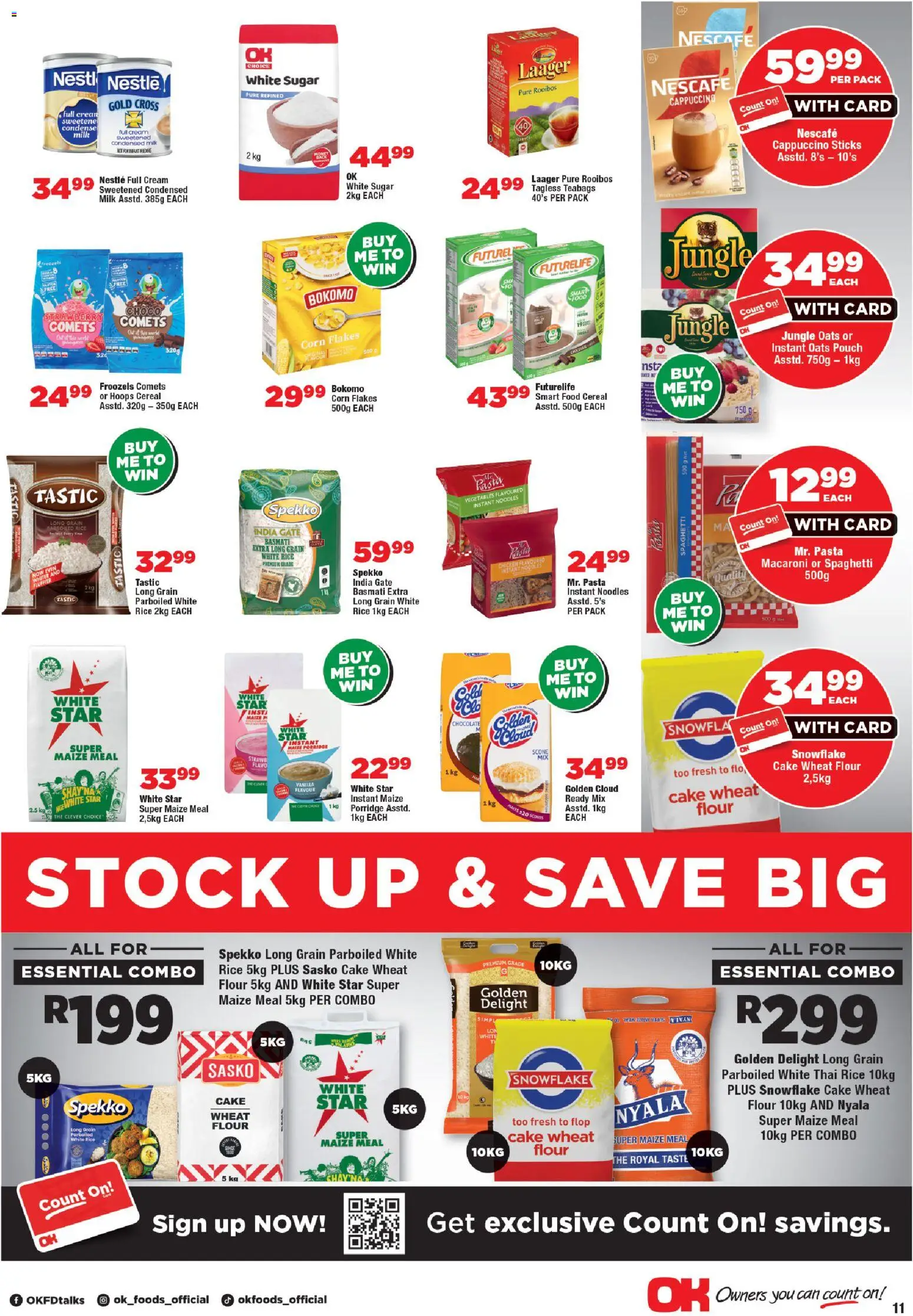 New OK Foods catalogue – valid from 05.01.2026 | Page: 11 | Products: Cake, Flour, Milk, Stock