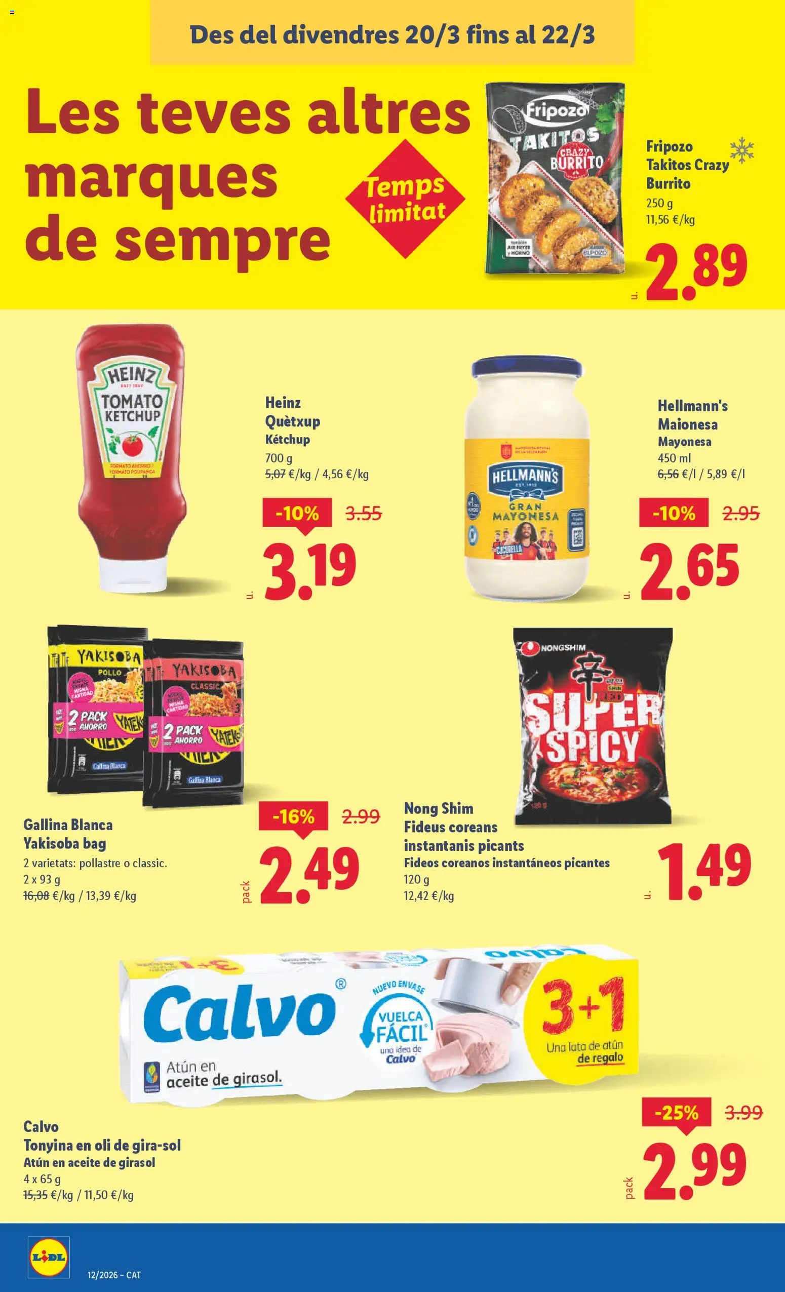 Lidl folleto │ válido desde el 16.03.2026 | Página: 40 | Productos: Fideos, Aceite de girasol, Οθόνη προβολής, Horno