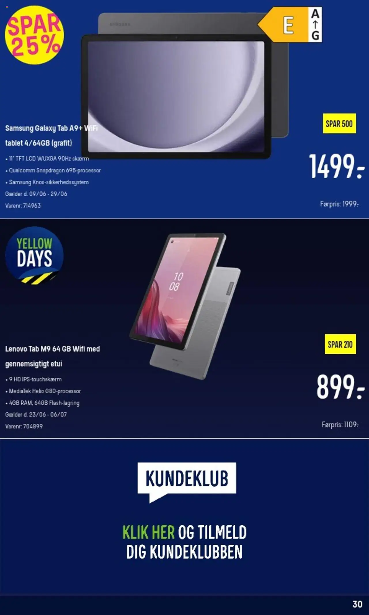 Elgiganten Tilbudsavis gyldig fra 23.06.2025 | Side: 30 | Produkter: Skærm, Tablet