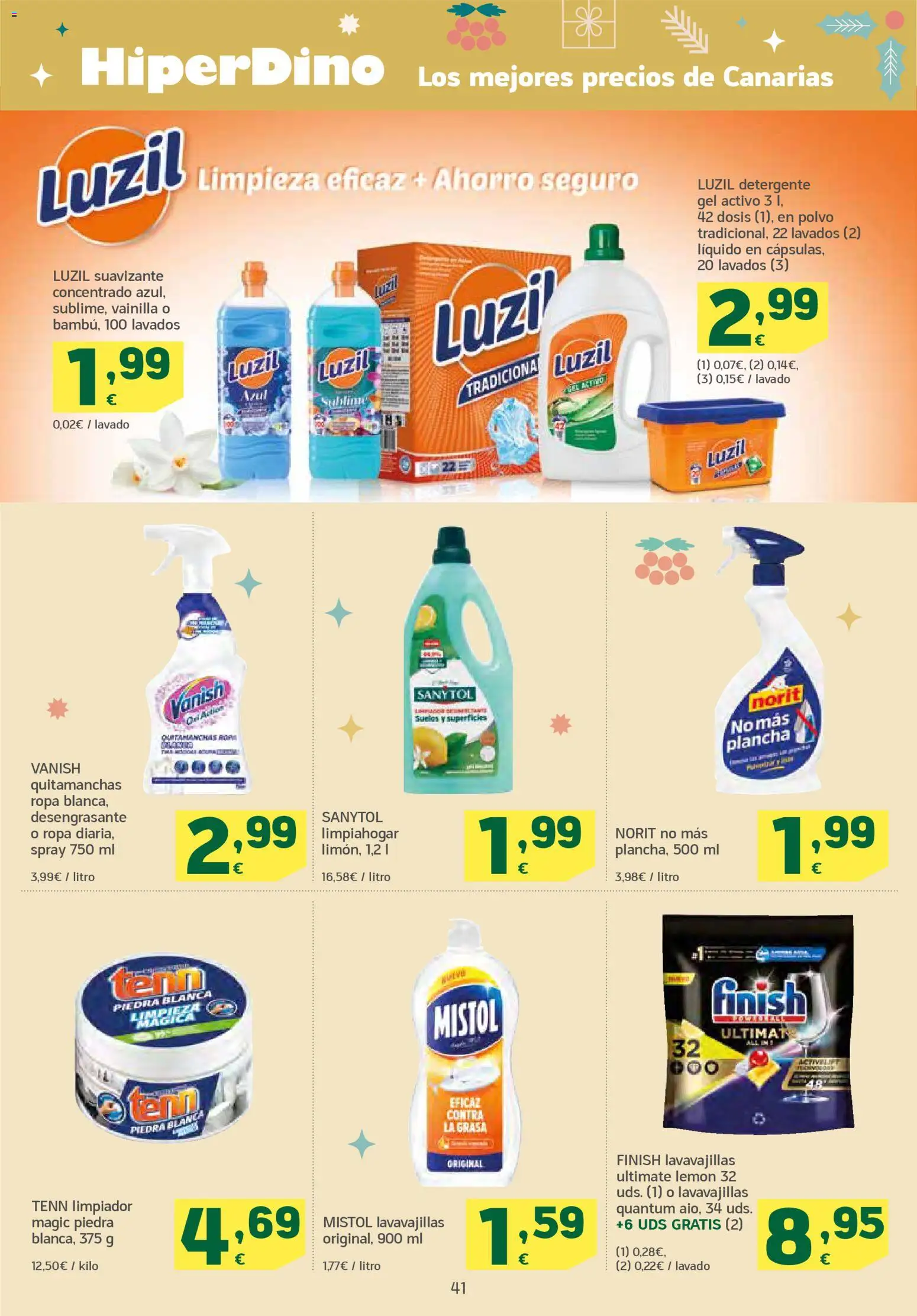 HiperDino folleto │ válido desde el 04.12.2025 | Página: 41 | Productos: Polvo, Quitamanchas, Suavizante, Lavavajillas