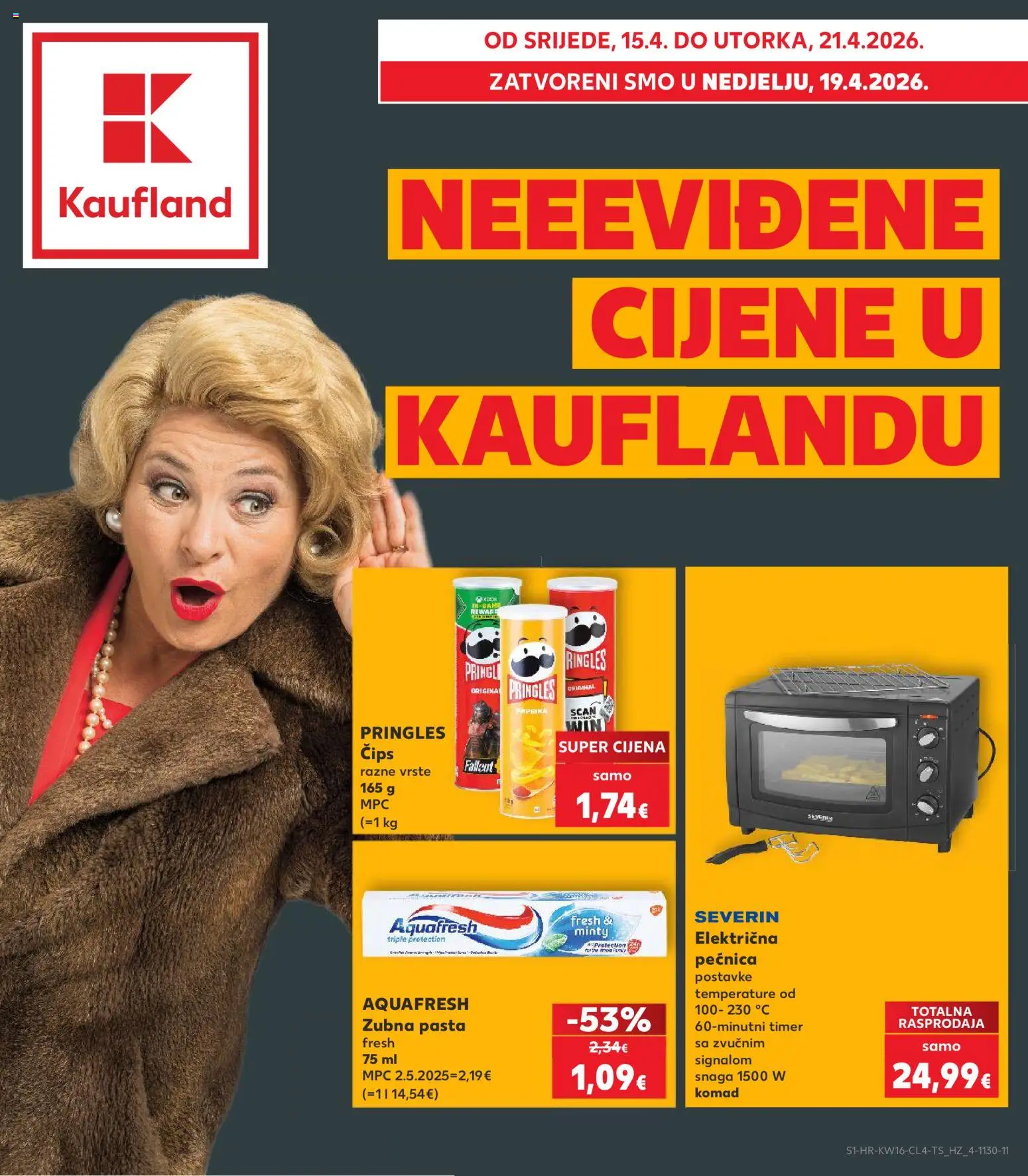 Kaufland katalog | vrijedi od 15.04.2026 | Stranica: 1 | Proizvodi: Pringles, Paprika, Čips, Pasta