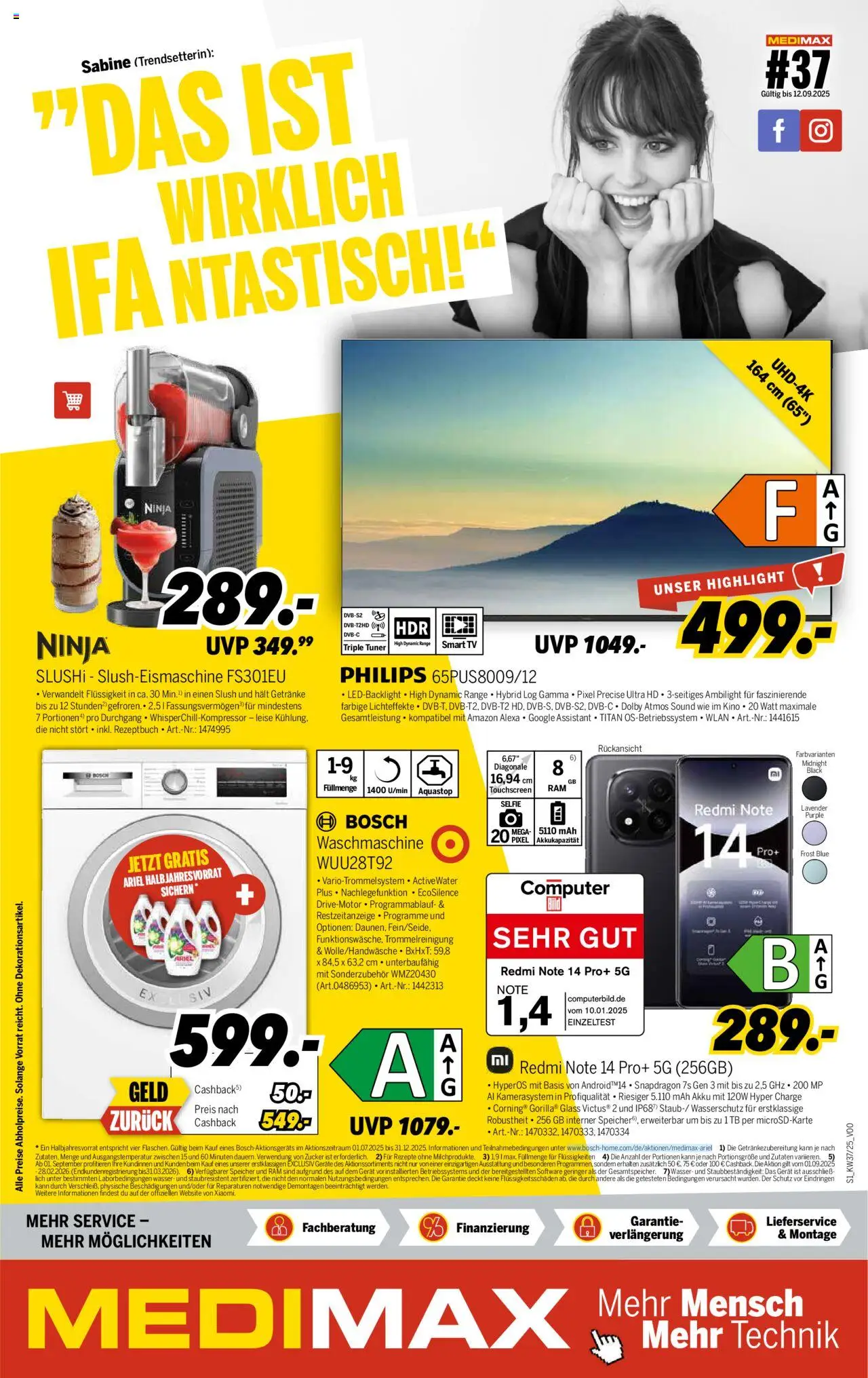 Medimax Prospekt 	 – gültig ab 05.09.2025 | Seite: 1 | Produkte: Philips, Smart TV, Zucker, Computer