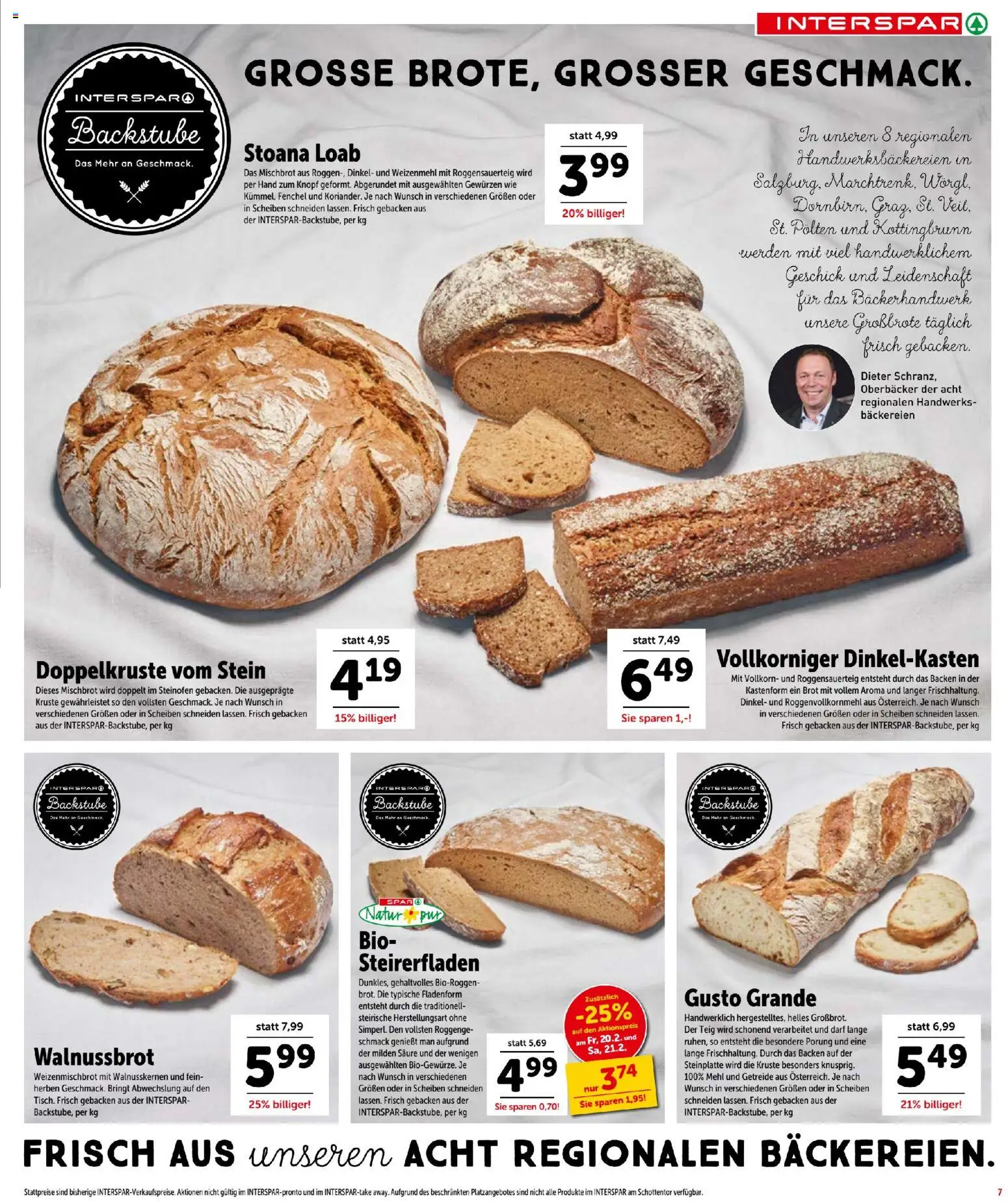 Interspar Flugblatt gültig ab 19.02.2026 | Seite: 7 | Produkte: Getreide, Brot