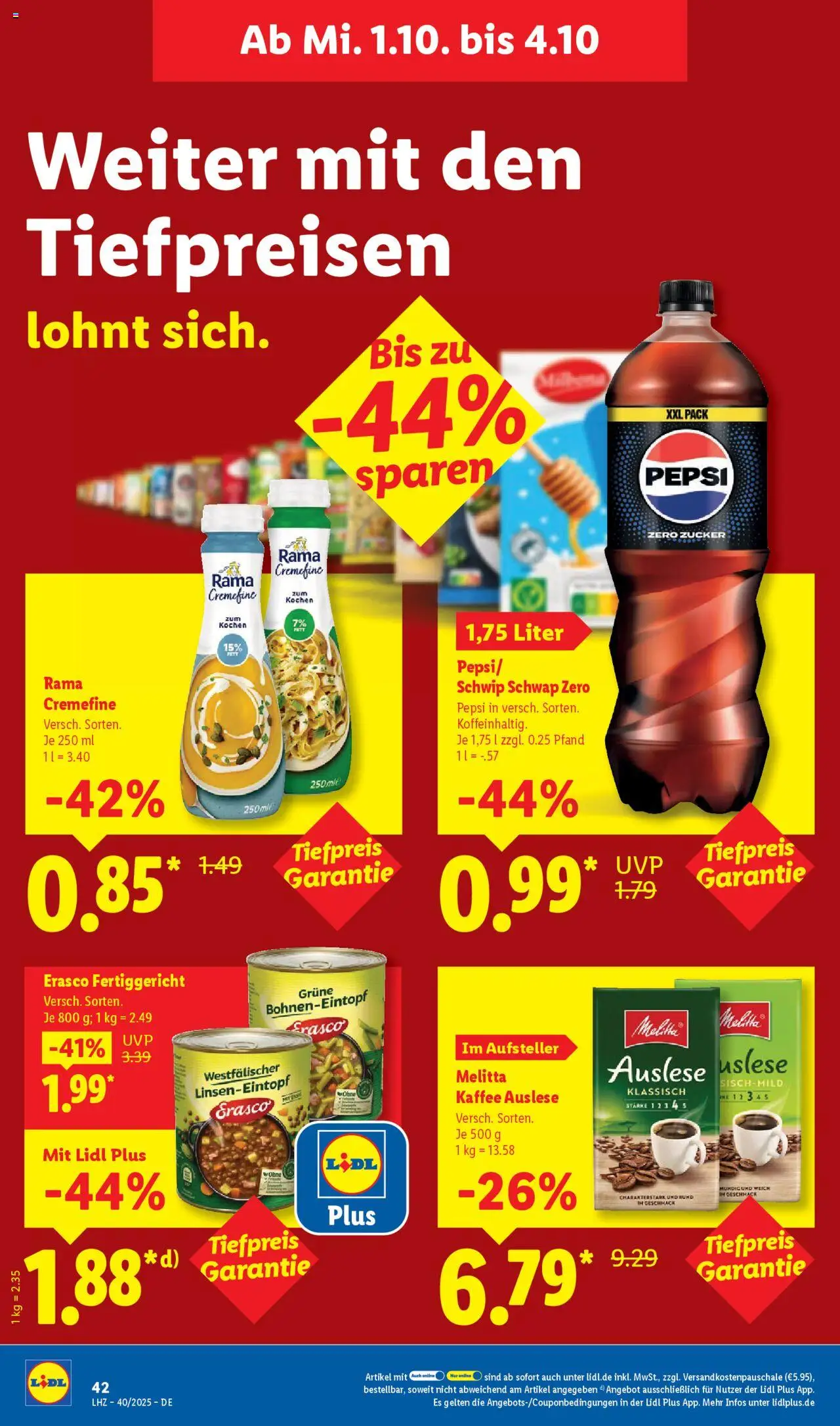 Lidl Prospekt 	 – gültig ab 29.09.2025 | Seite: 60 | Produkte: Melitta, Rama, Kaffee, Pepsi