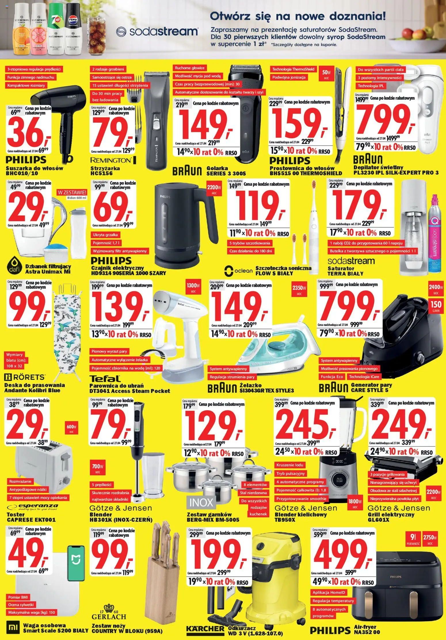 Mediaexpert promocje - Wielkie otwarcie Kraków od 16.04.2026 | Strona: 6 | Produkty: Czajnik, Depilator, Smoothie, Golarka