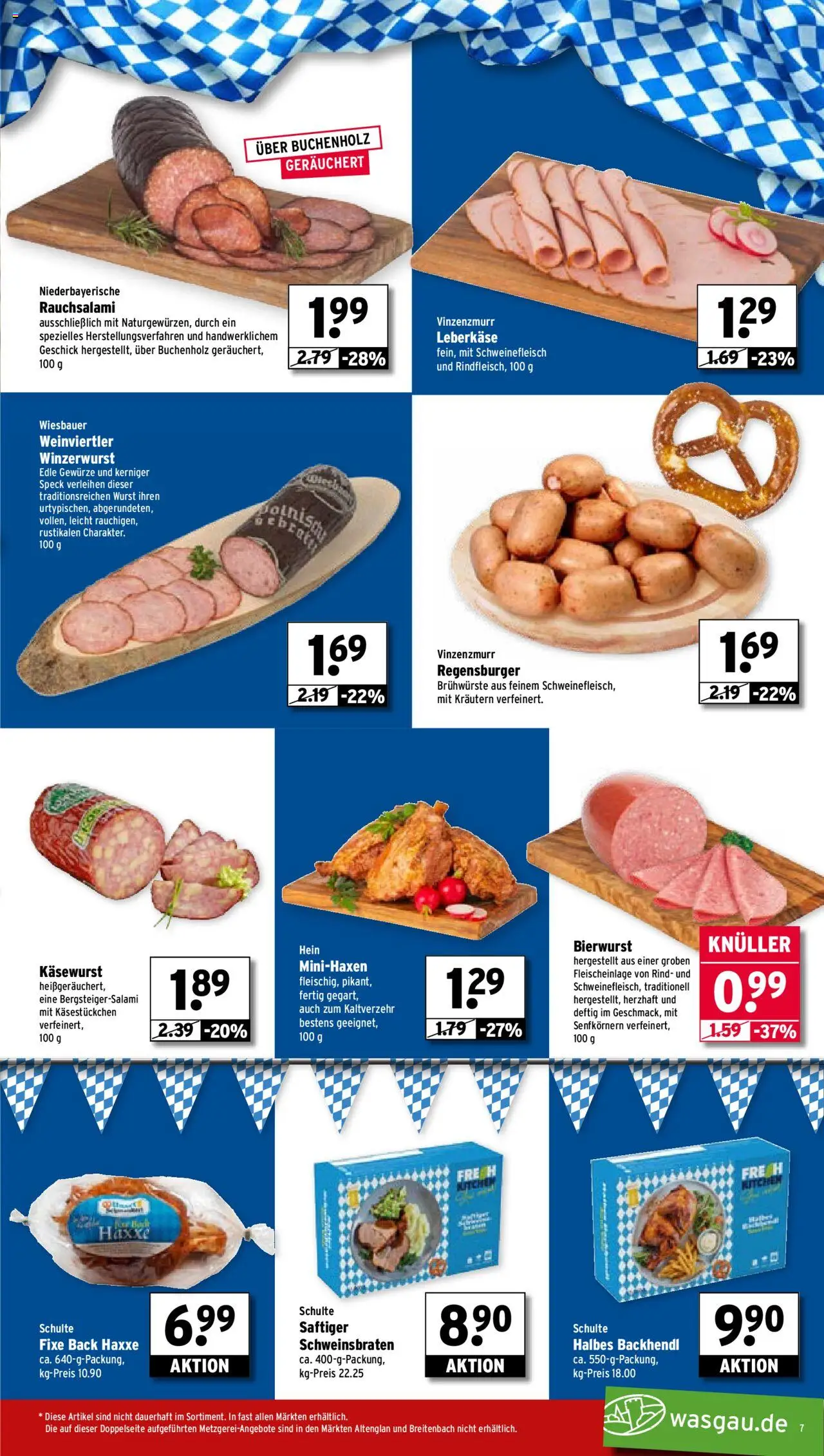 Wasgau Prospekt 	 – gültig ab 08.09.2025 | Seite: 7 | Produkte: Gewürze, Wurst, Schweinefleisch, Leberkase