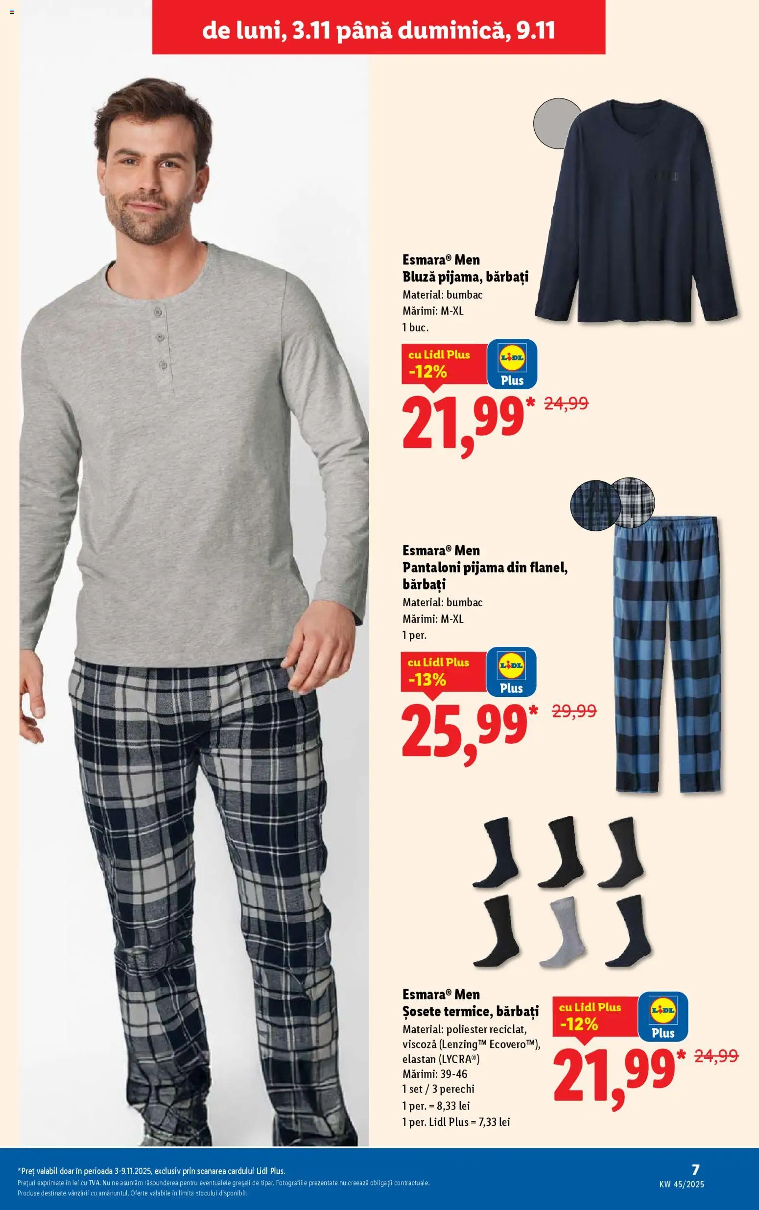 Noul catalog Lidl – valabil de la 03.11.2025 | Pagină: 7 | Produse: Bluză, Pantaloni, Șosete
