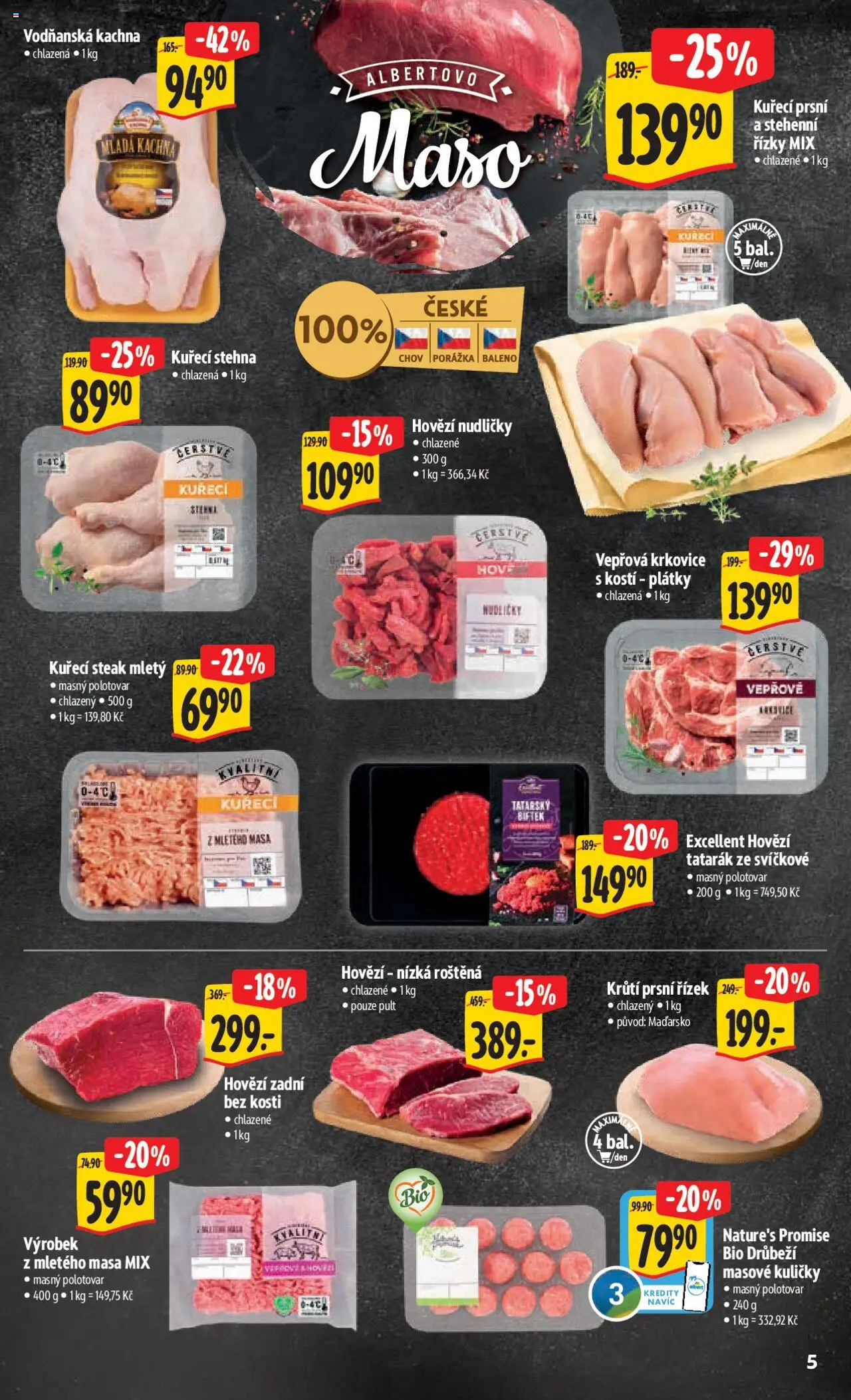 Albert leták - Hypermarket od 17.09.2025 | Strana: 10 | Produkty: Hovězí zadní, Tatarský biftek, Kuličky, Kuřecí stehna