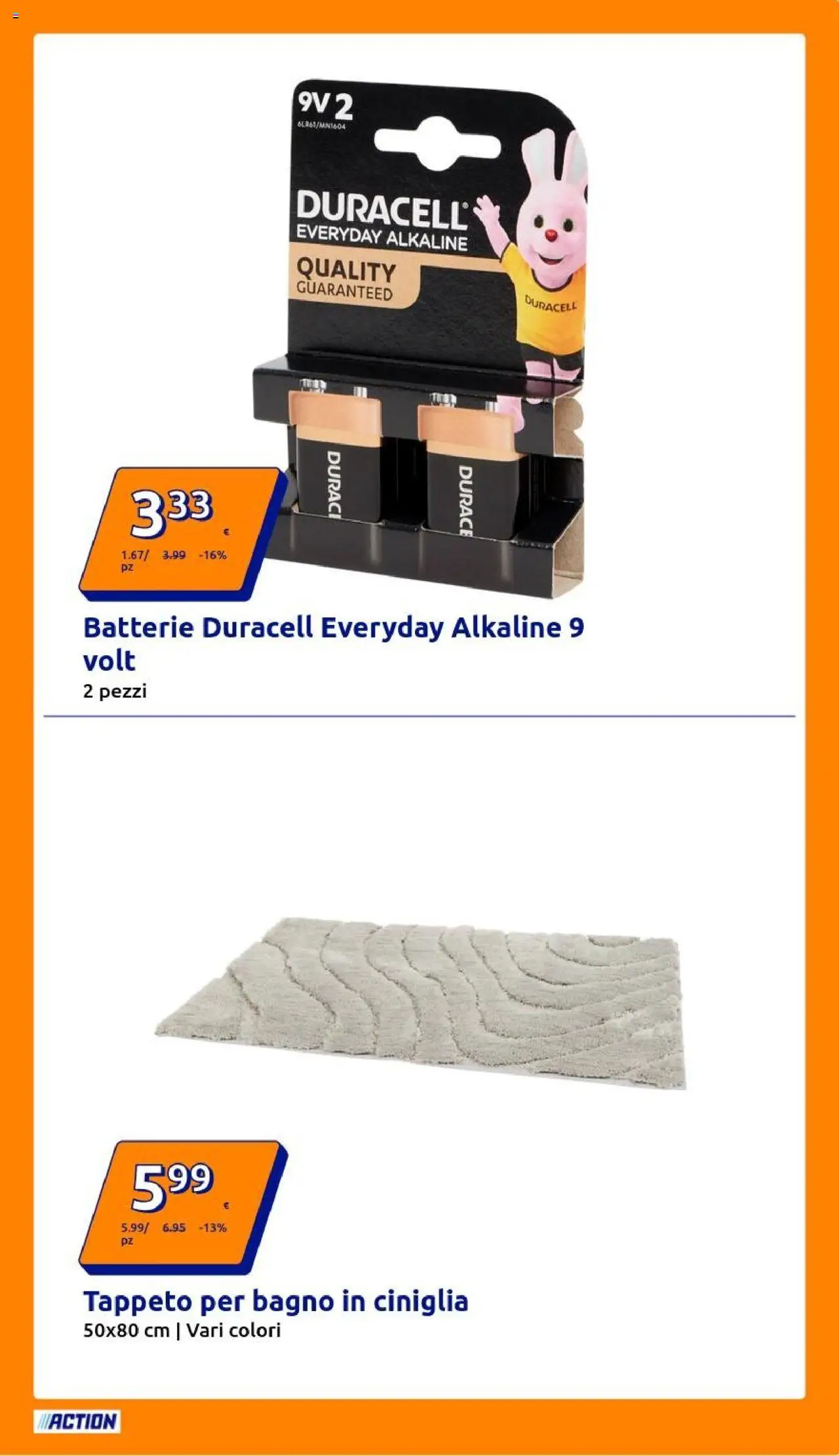 Volantino Action del 15.10.2025 | Pagina: 17 | Prodotti: Bagno, Tappeto, Batterie