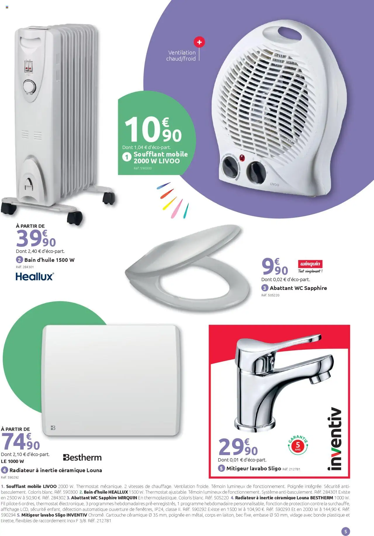  | Page: 5 | Produits: Lavabo, Radiateur, Cartouche