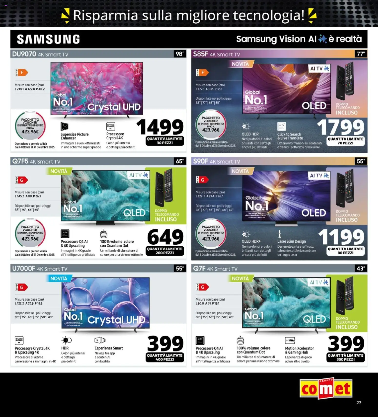 Volantino Comet del 13.11.2025 | Pagina: 27 | Prodotti: Schermo, smart TV, TV, Gioco