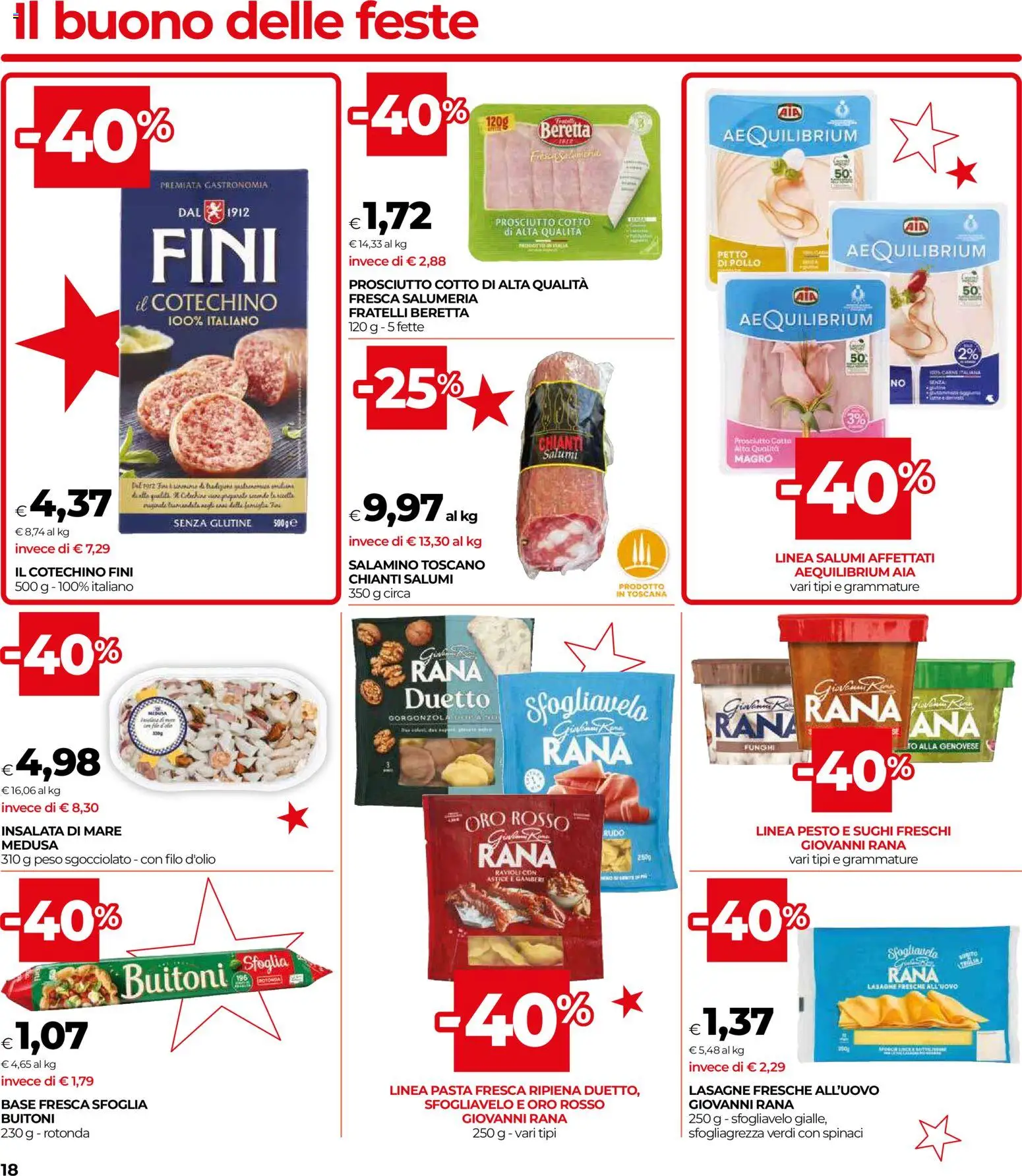 Volantino COOP del 16.12.2025 | Pagina: 18 | Prodotti: Prosciutto Cotto, Prosciutto, Spinaci, Ravioli