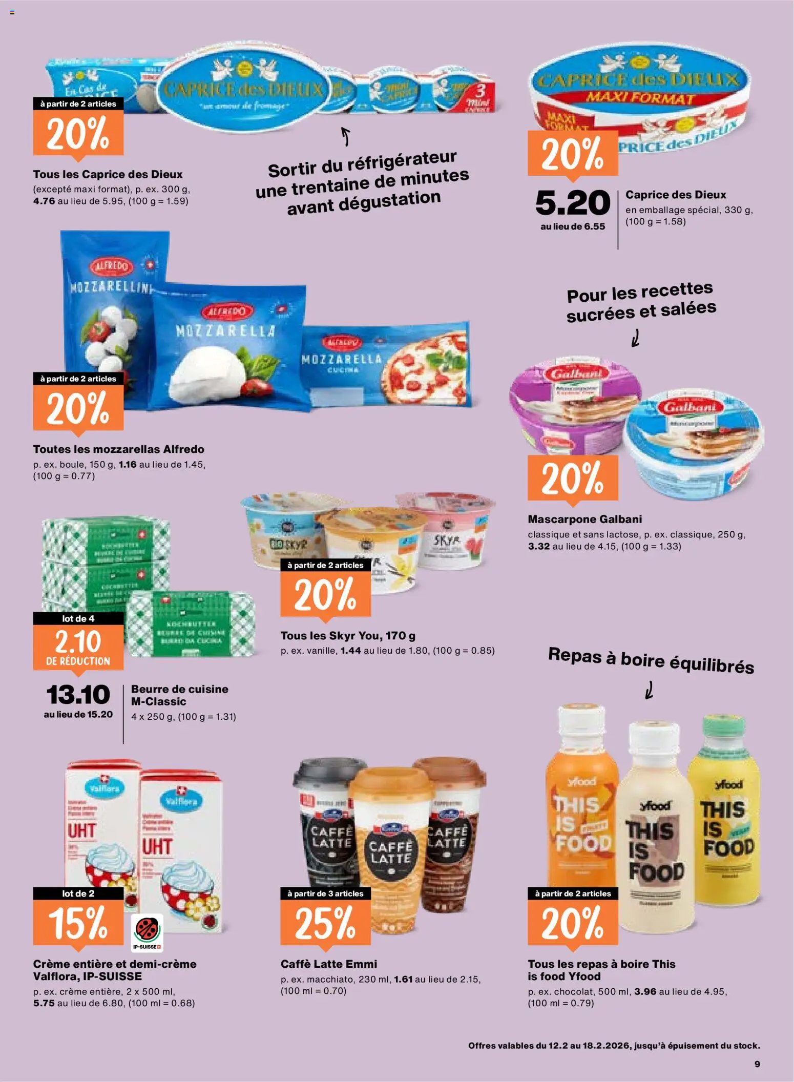 Migros Aktionen FR – gültig ab 12.02.2026 | Seite: 9 | Produkte: Mascarpone, Butter, Creme