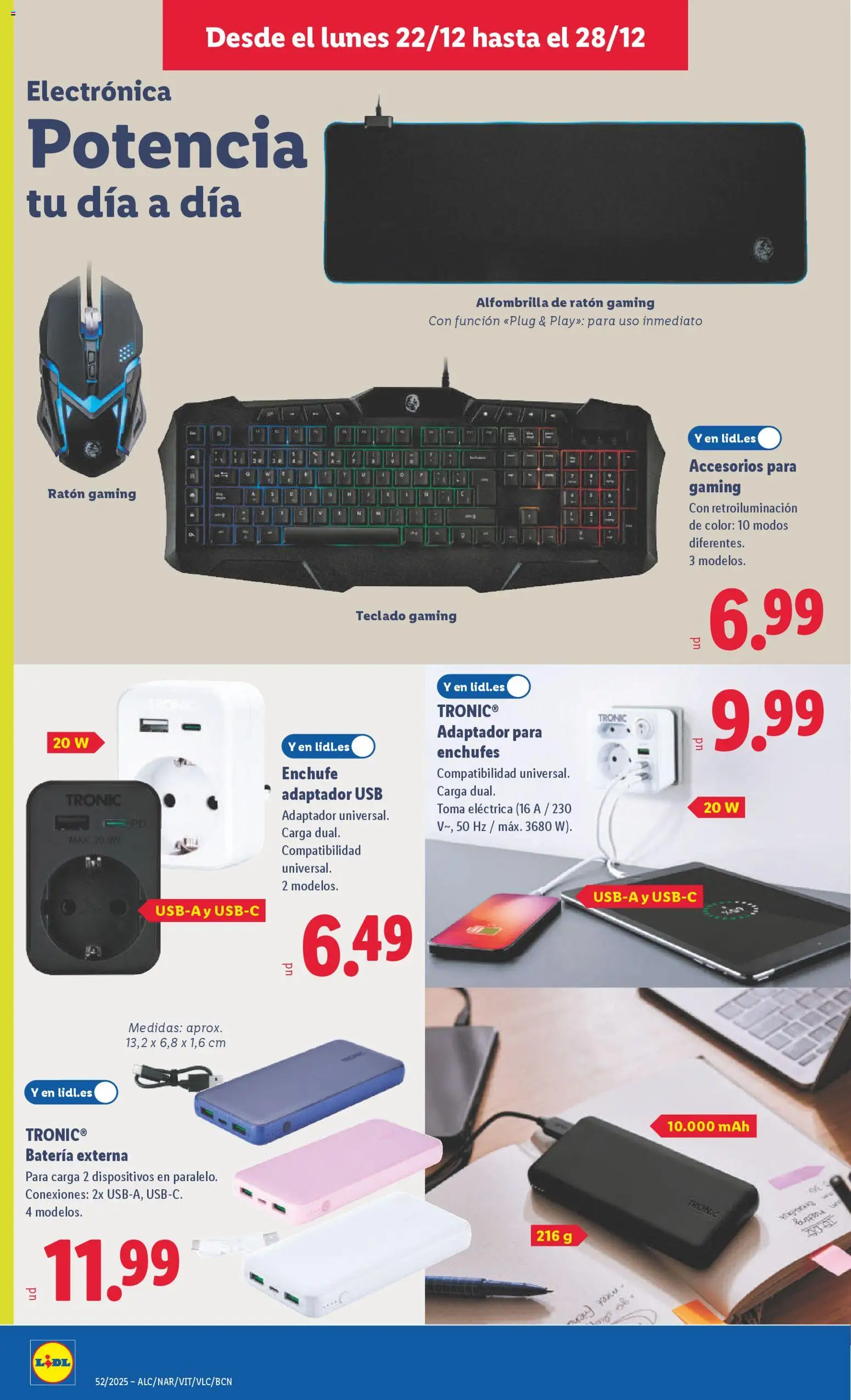 Lidl folleto de bazar │ válido desde el 22.12.2025 | Página: 16 | Productos: Mouse, Teclado, Adaptador, Batería