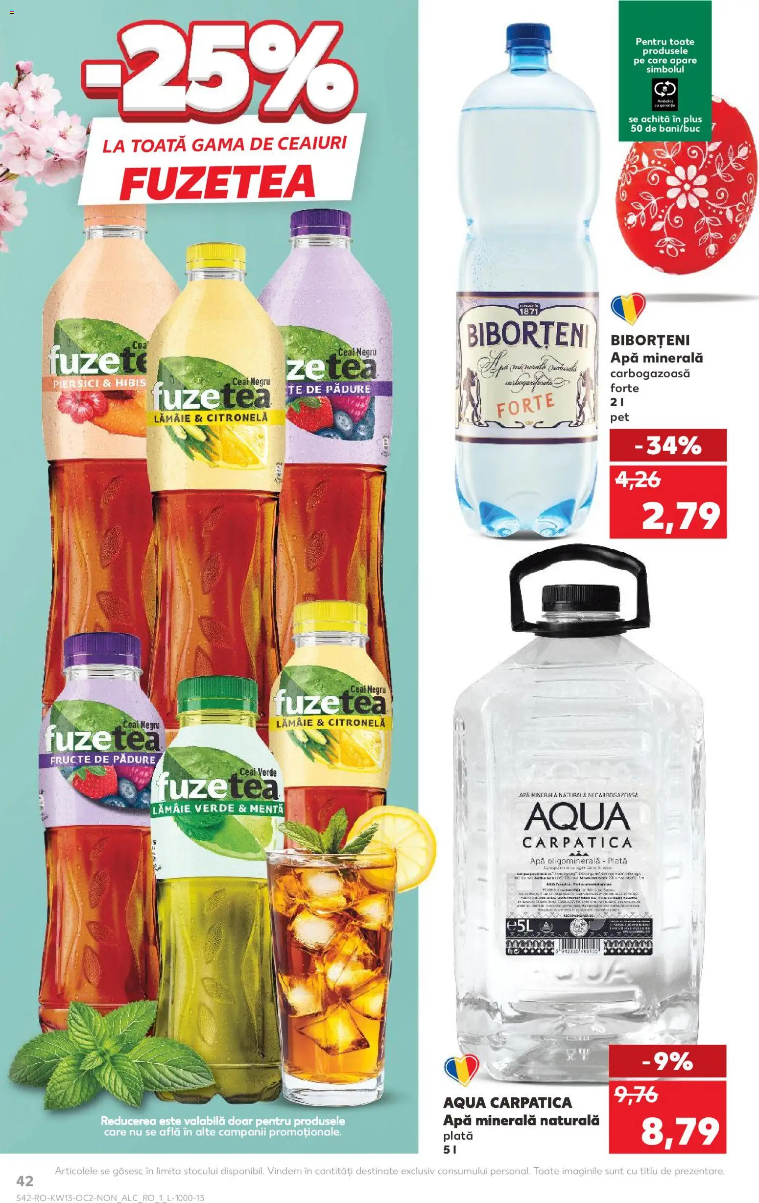 Noul catalog Kaufland – valabil de la 25.03.2026 | Pagină: 42 | Produse: Yazı tahtası kalemi, Ceai, Apă, Lămâie