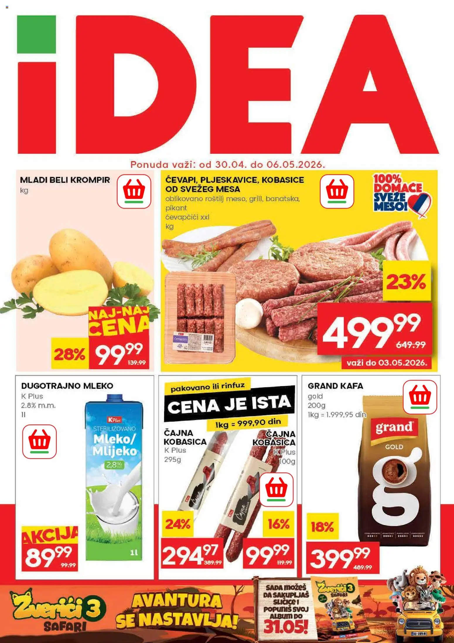 Idea katalog - važi od 30.04.2026 | Strana: 1 | Proizvode: Krompir, Kafa, Beli krompir, Roštilj