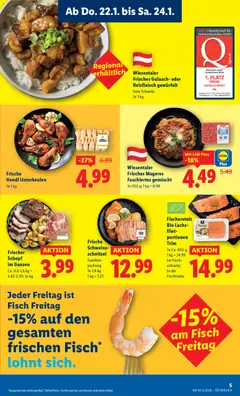Lidl Flugblatt ab 22.01.2026 gültig | Seite: 9 | Produkte: Wurst, Fisch