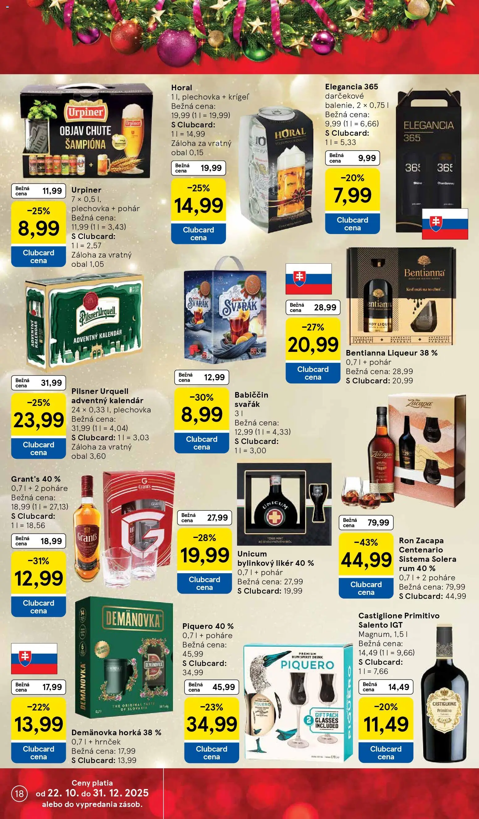 Nové Tesco akcie – leták je platný od 05.11.2025 | Strana: 18 | Produkty: Pilsner Urquell, Rum, Urpiner
