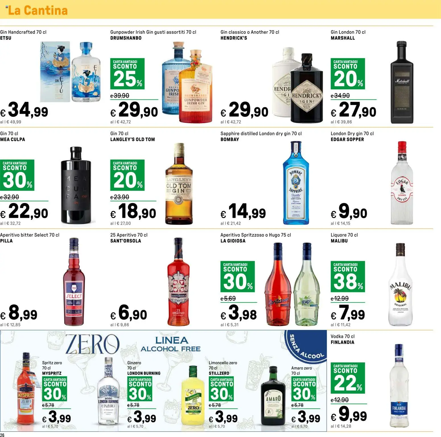 Volantino Iper del 16.04.2026 | Pagina: 26 | Prodotti: Gin, Vodka, Limoncello, Liquore
