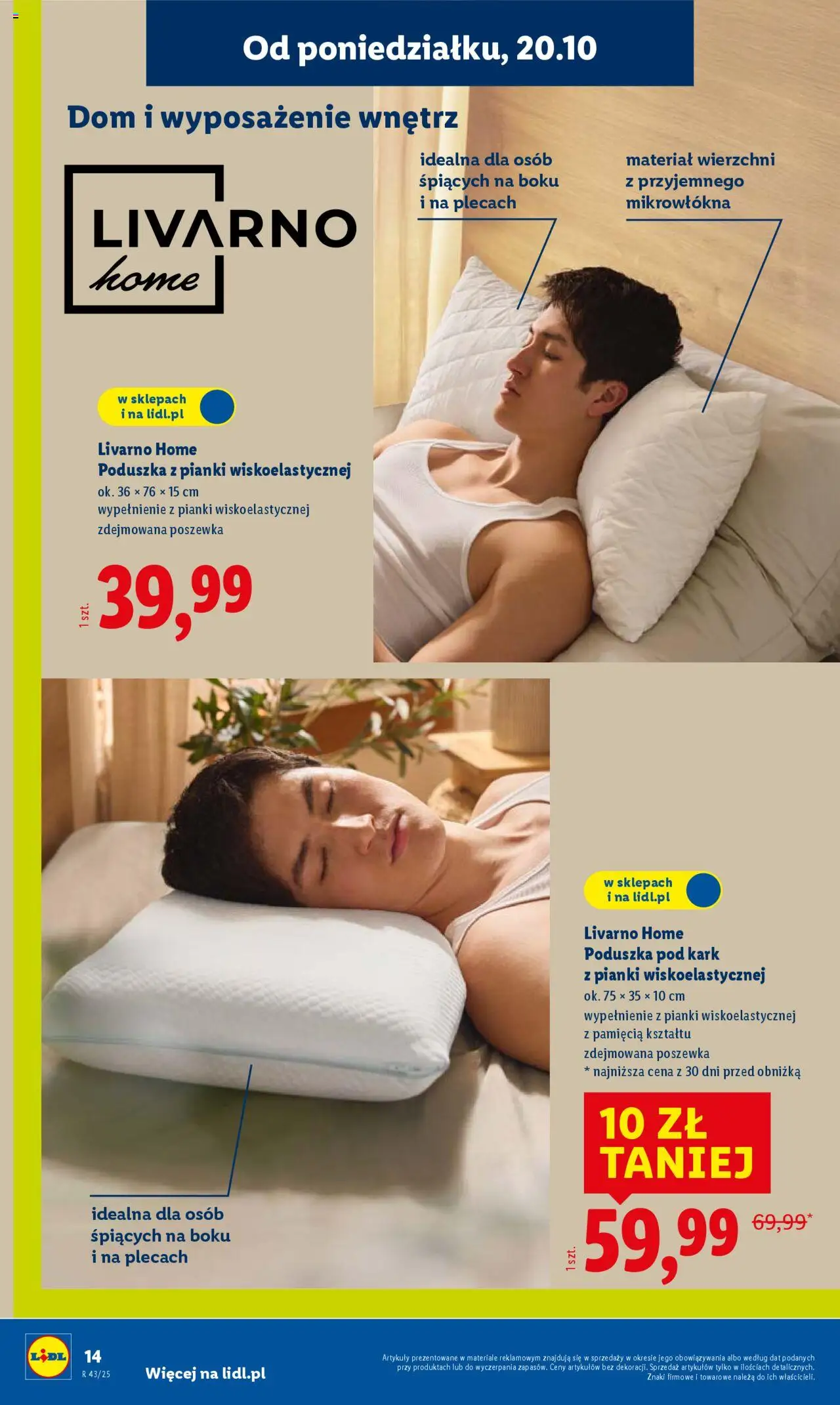 Lidl Katalog od 20.10.2025 | Strona: 18 | Produkty: Poduszka, Pianki