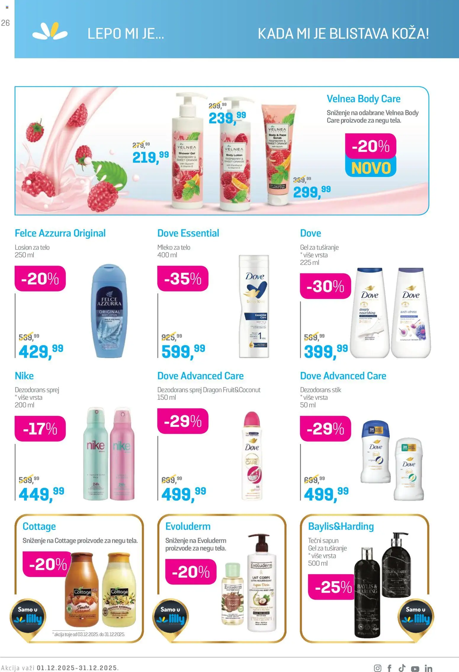 Lilly drogerie katalog - važi od 01.12.2025 | Strana: 26 | Proizvode: Sapun, Felce azzurra, Gel za tuširanje, Dezodorans