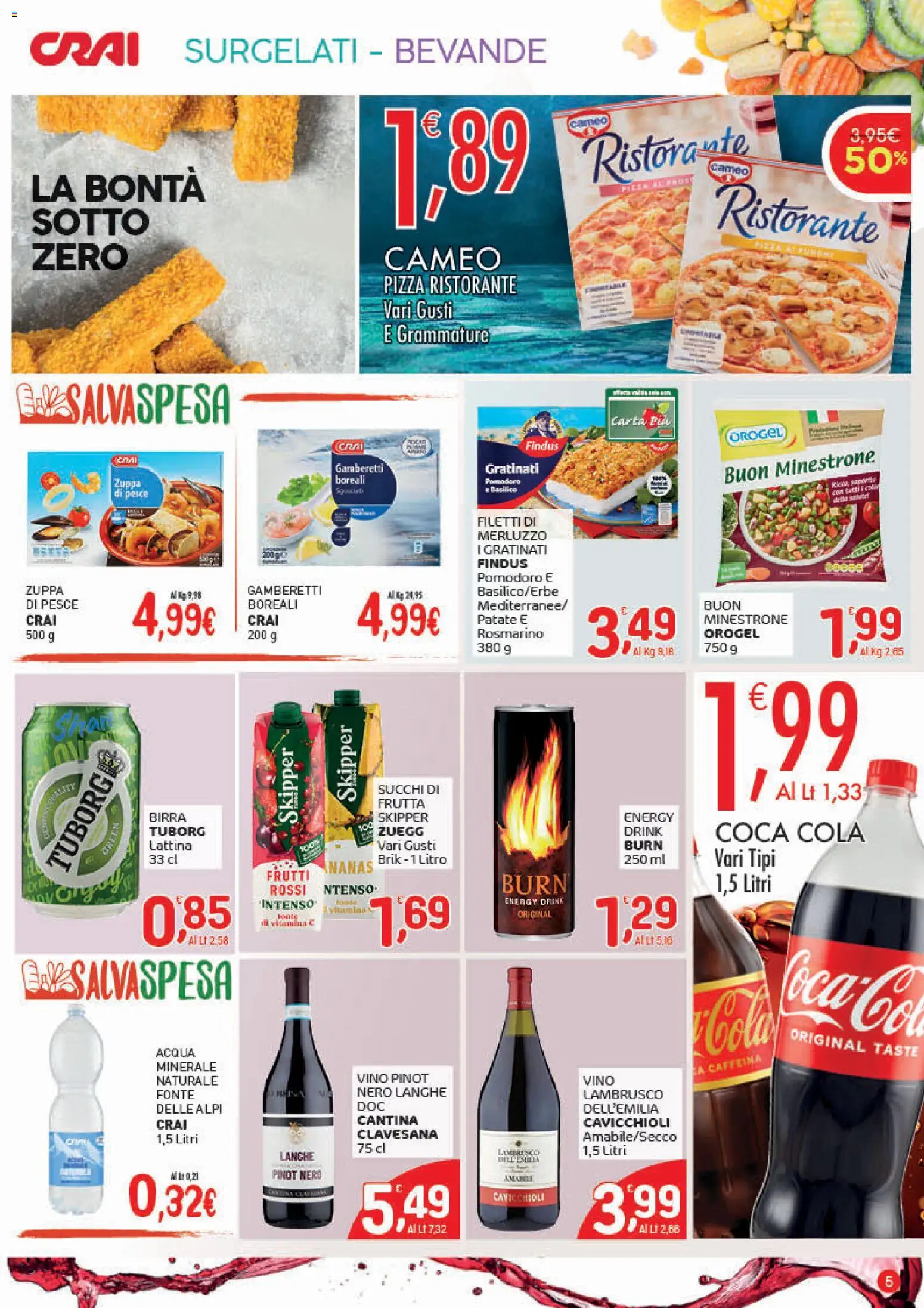 Volantino CRAI del 13.11.2025 | Pagina: 5 | Prodotti: Minestrone, Rosmarino, Acqua, Acqua minerale