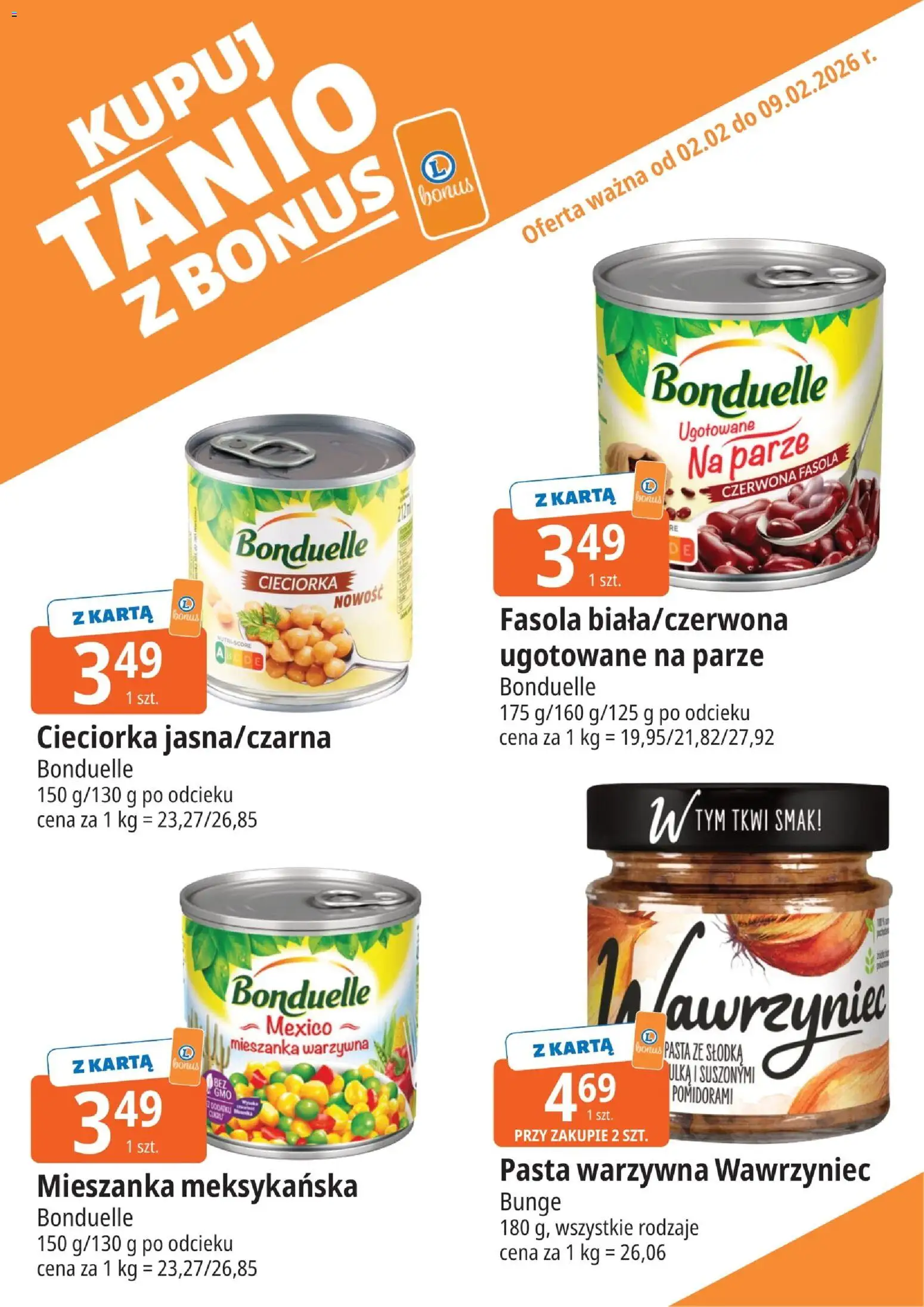 E.Leclerc Gazetka - Zielona Góra od 02.02.2026 | Strona: 6 | Produkty: Karta, Pasta warzywna, Cieciorka, Mieszanka warzywna