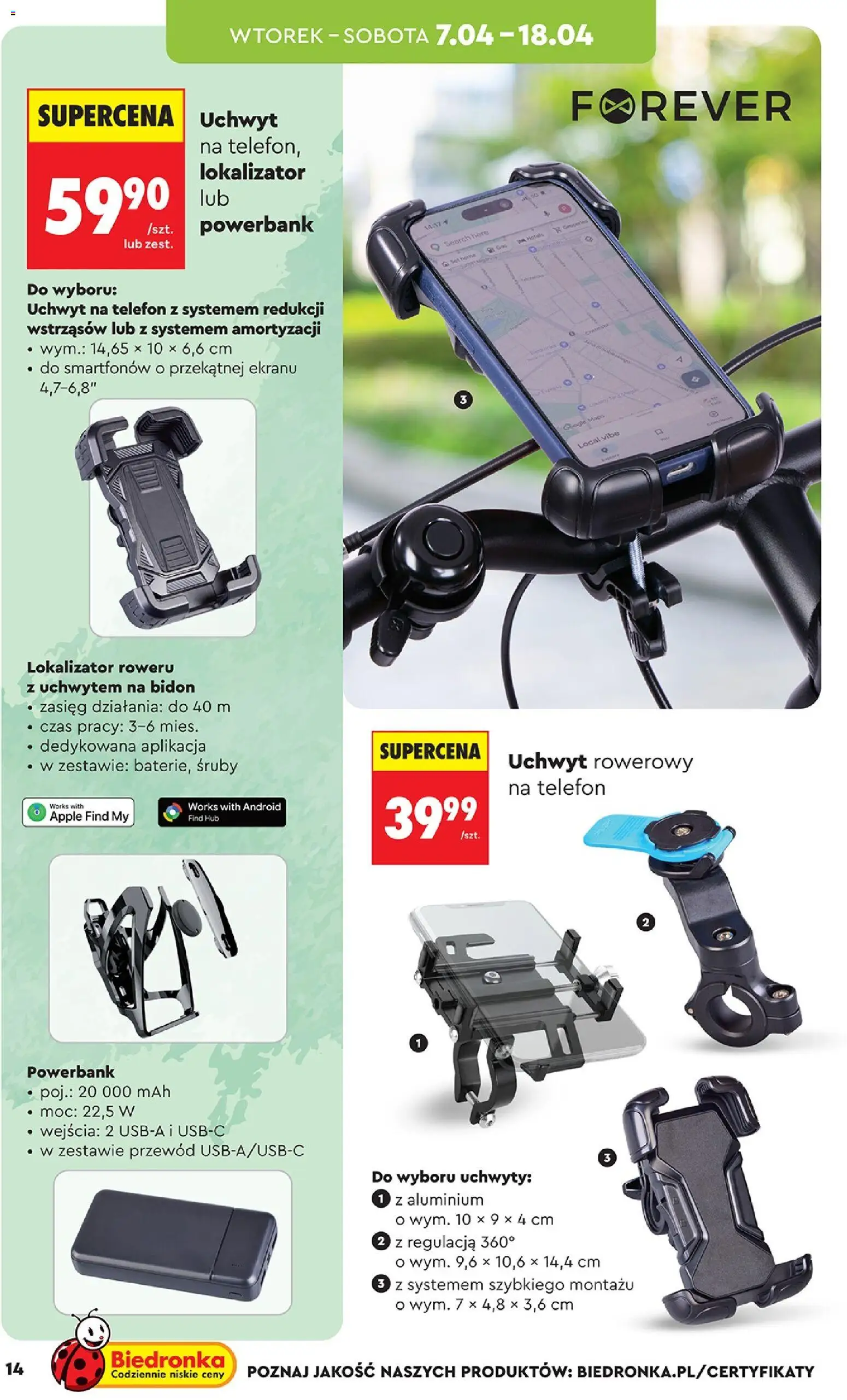 Biedronka gazetka - Hity i inspiracje od 07.04.2026 | Strona: 14 | Produkty: Telefon, Powerbank