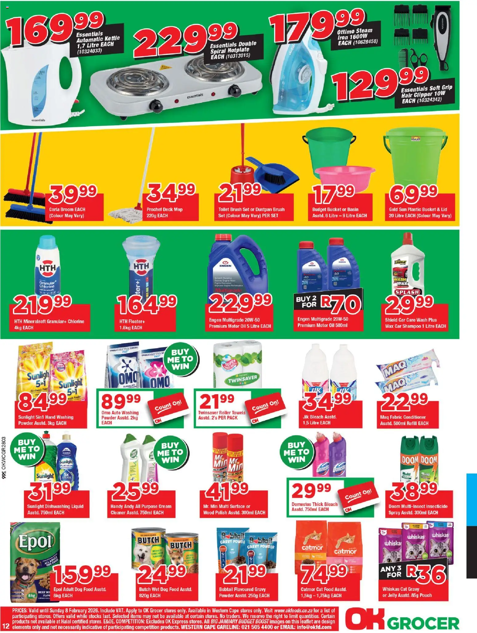 New OK Foods catalogue – valid from 21.01.2026 | Page: 12 | Products: Toilet, Shampoo, Conditioner, Gravy