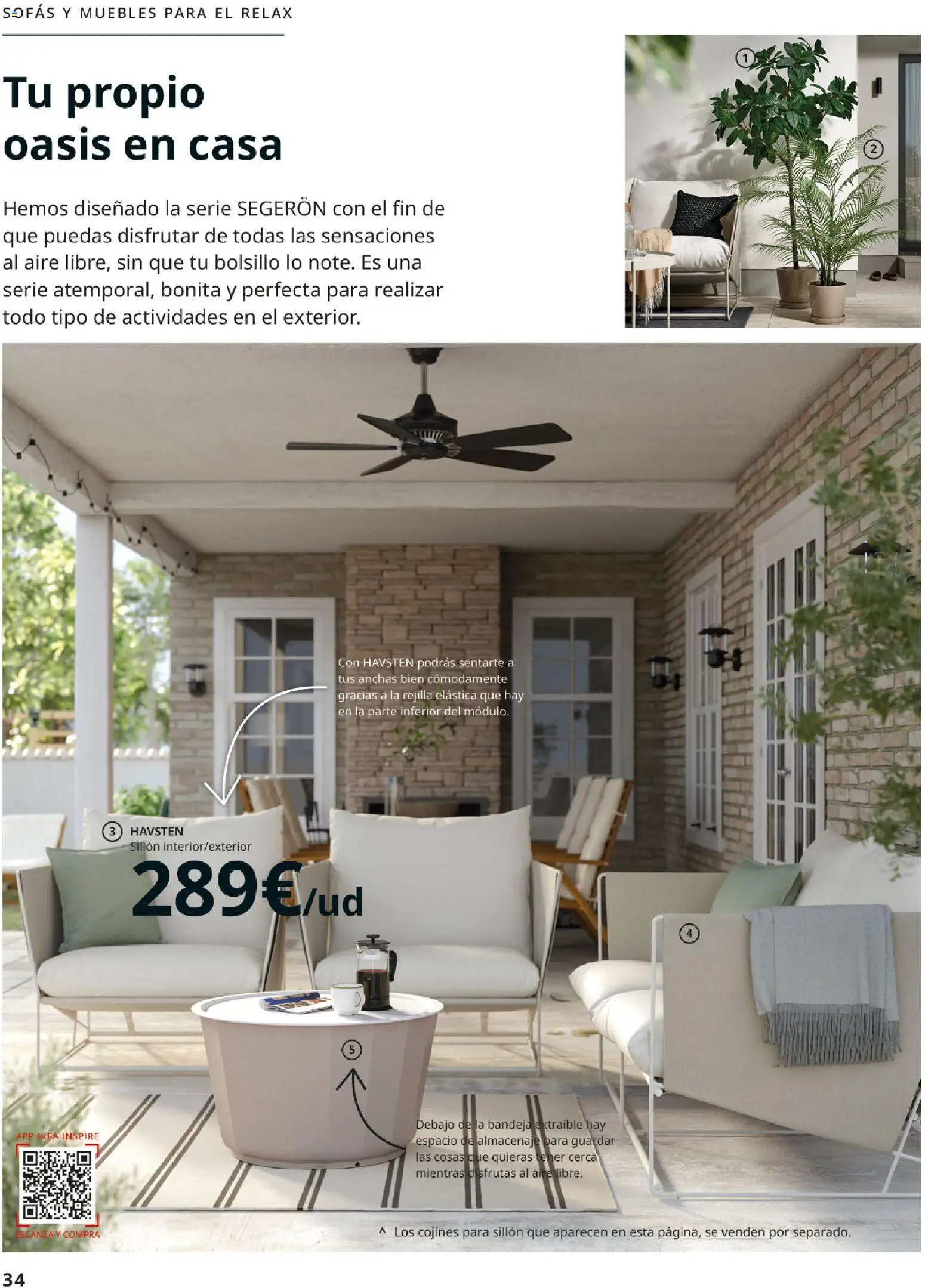 Catálogo IKEA Muebles de exterior │ válido desde el 17.12.2025 | Página: 34 | Productos: Muebles, Almacenaje, Sillón, Bandeja