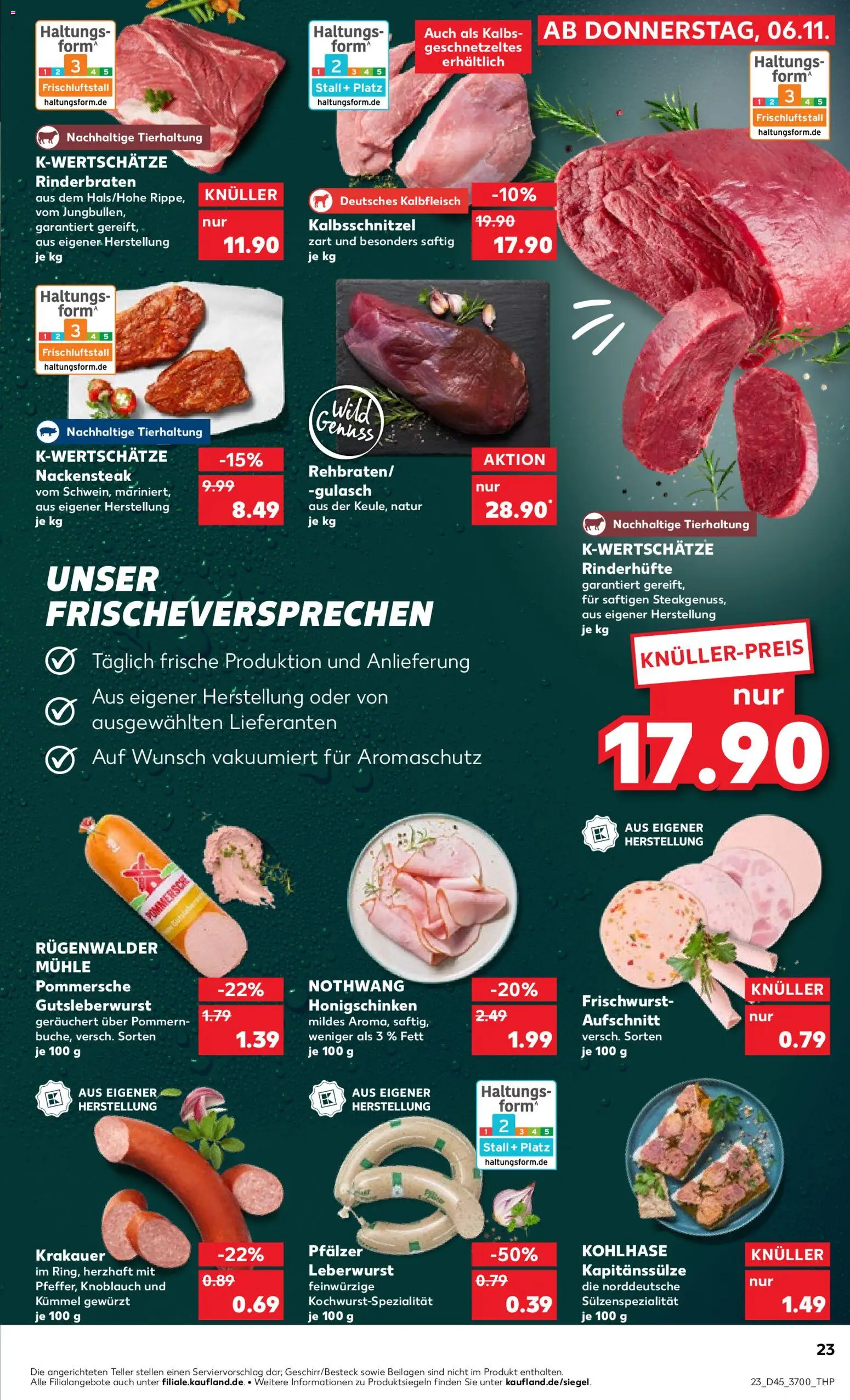 Kaufland prospekt Rostock	 – gültig ab 06.11.2025 | Seite: 23 | Produkte: Rinderbraten, Mühle, Gulasch, Steak