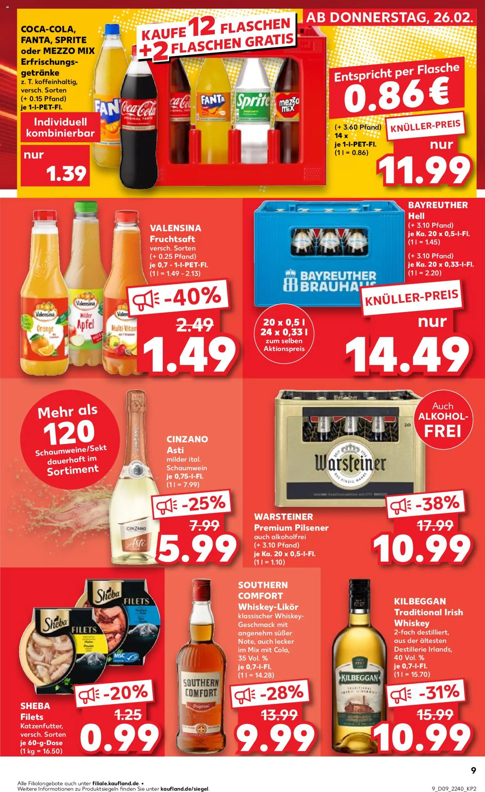 Kaufland prospekt Speyer	 – gültig ab 26.02.2026 | Seite: 9 | Produkte: Katzenfutter, Fanta, Äpfel, Fruchtsaft