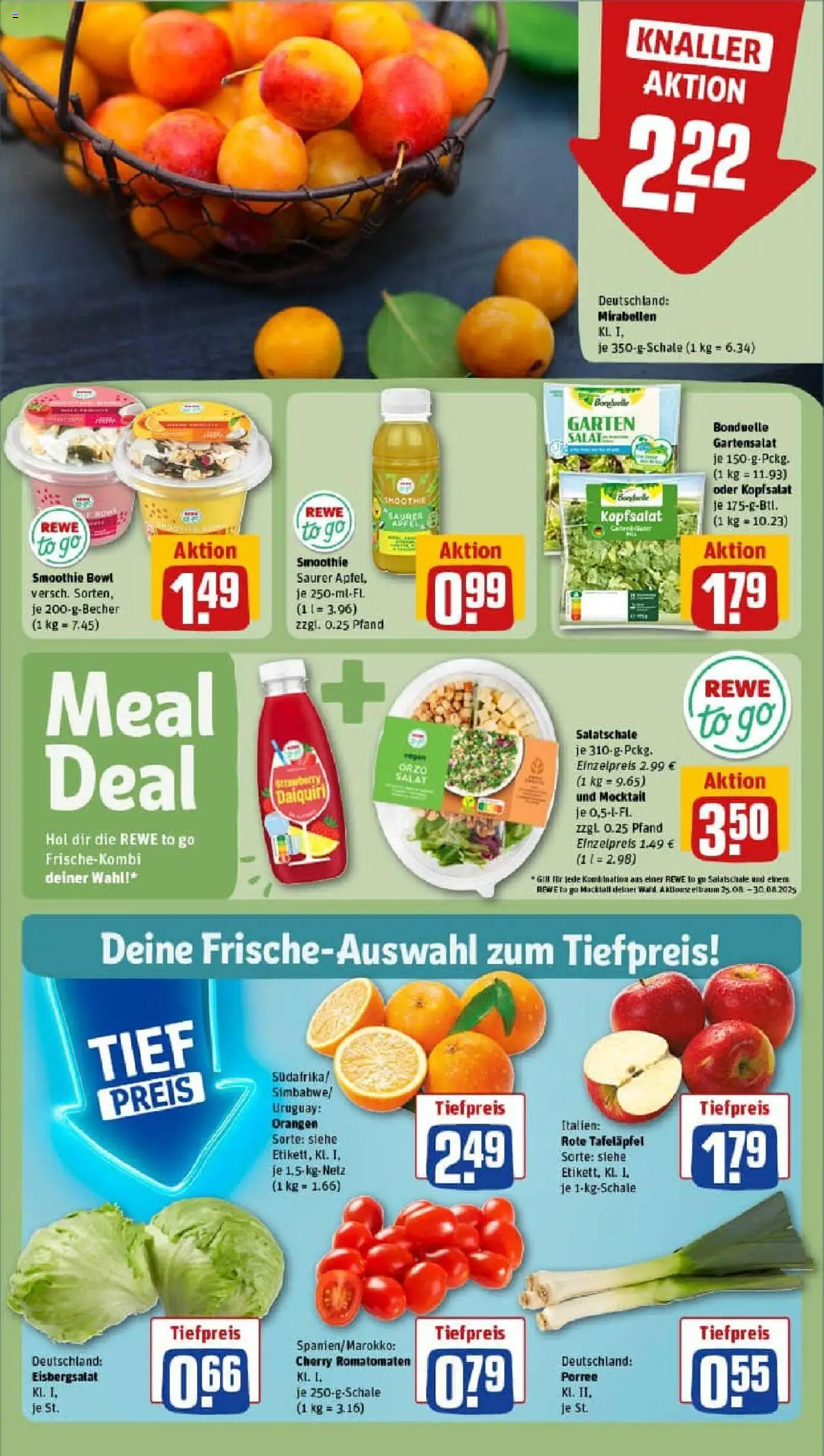 Rewe prospekt Weissenhorn	 - gültig ab dem 24.08.2025 | Seite: 6 | Produkte: Äpfel, Orangen, Eisbergsalat, Salat