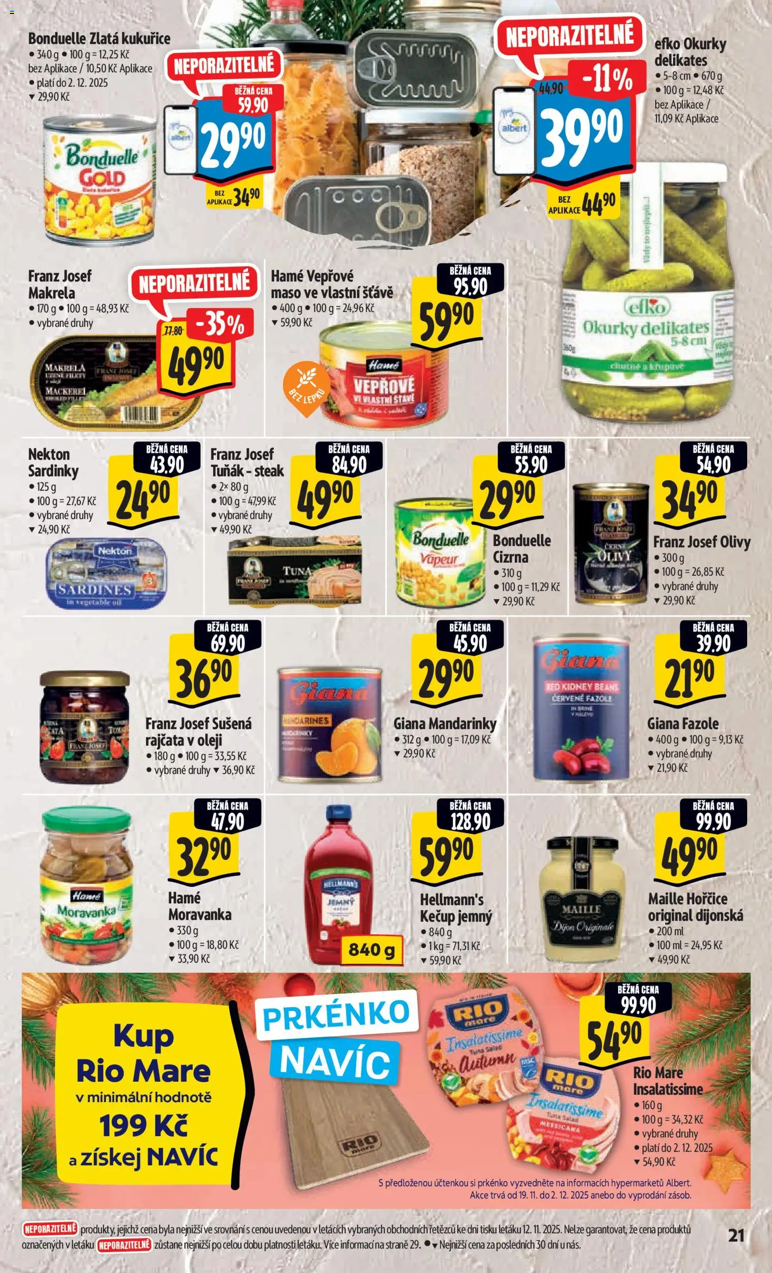 Albert leták - Hypermarket od 19.11.2025 | Strana: 30 | Produkty: Mandarinky, Hořčice, Maso, Prkénko