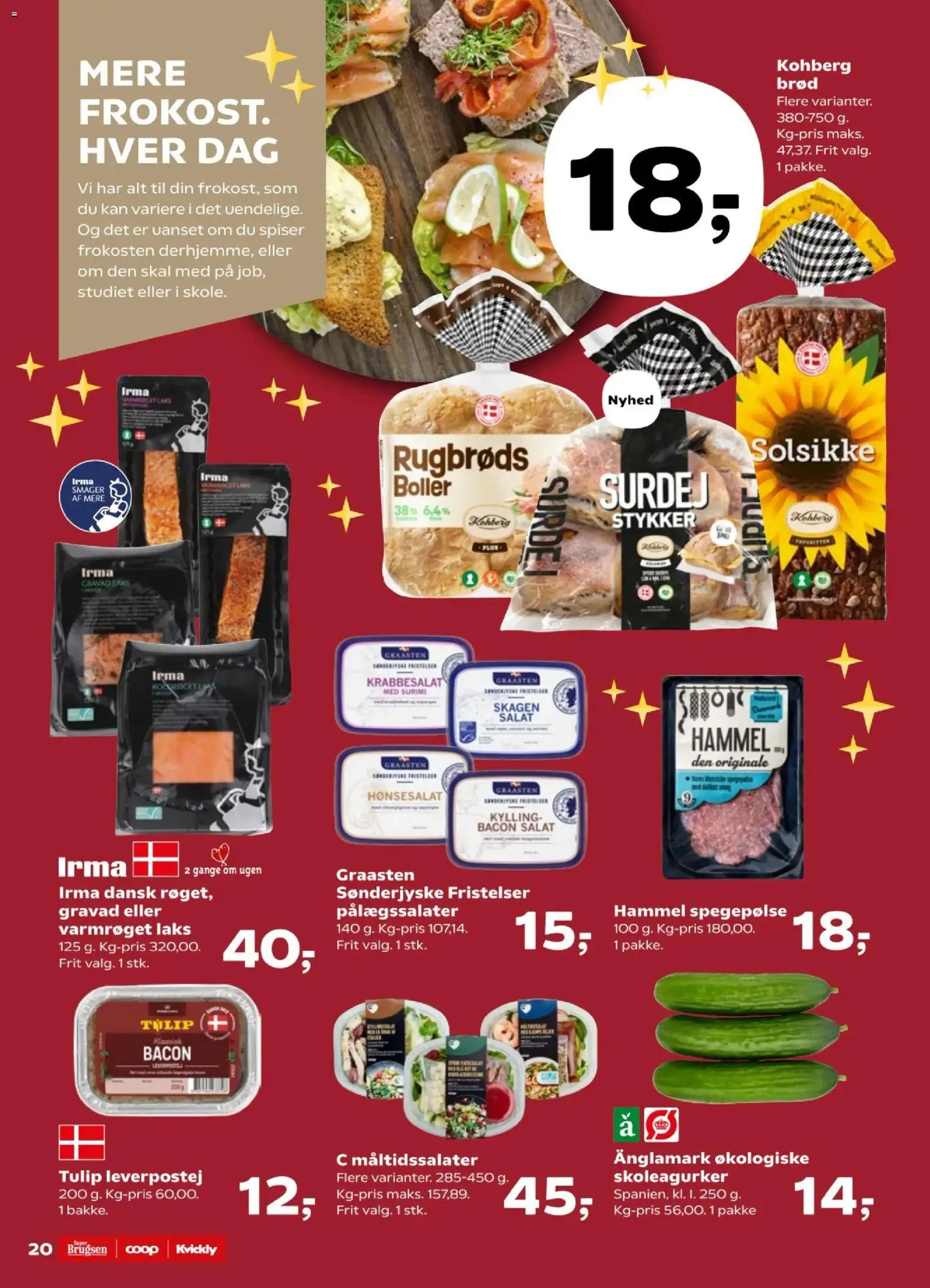 Kvickly tilbudsavis – gyldig fra 31.10.2025 | Side: 21 | Produkter: Brød, Spegepølse, Leverpostej, Bacon