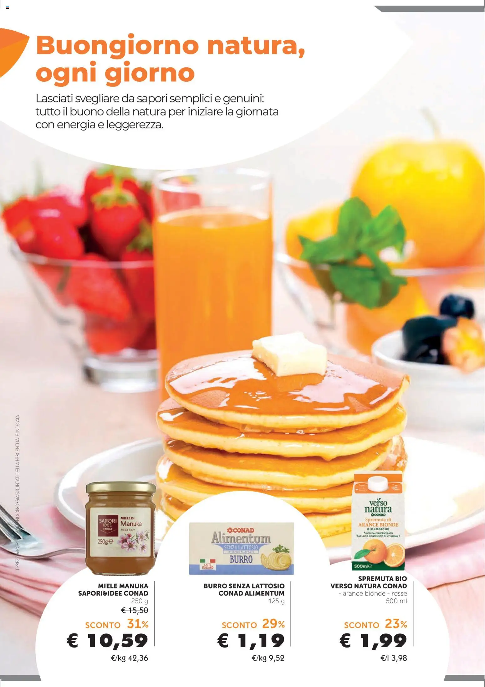 Volantino Conad del 22.04.2026 | Pagina: 2 | Prodotti: Arance, Burro, Miele