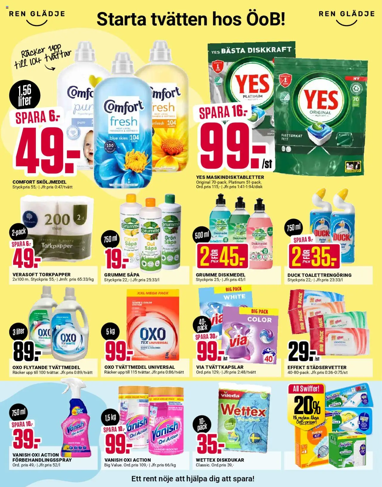ÖoB reklamblad aktuell från 18.08.2025 | Sida: 3 | Produkter: Sköljmedel, Diskmedel, Tvättkapslar, Citron
