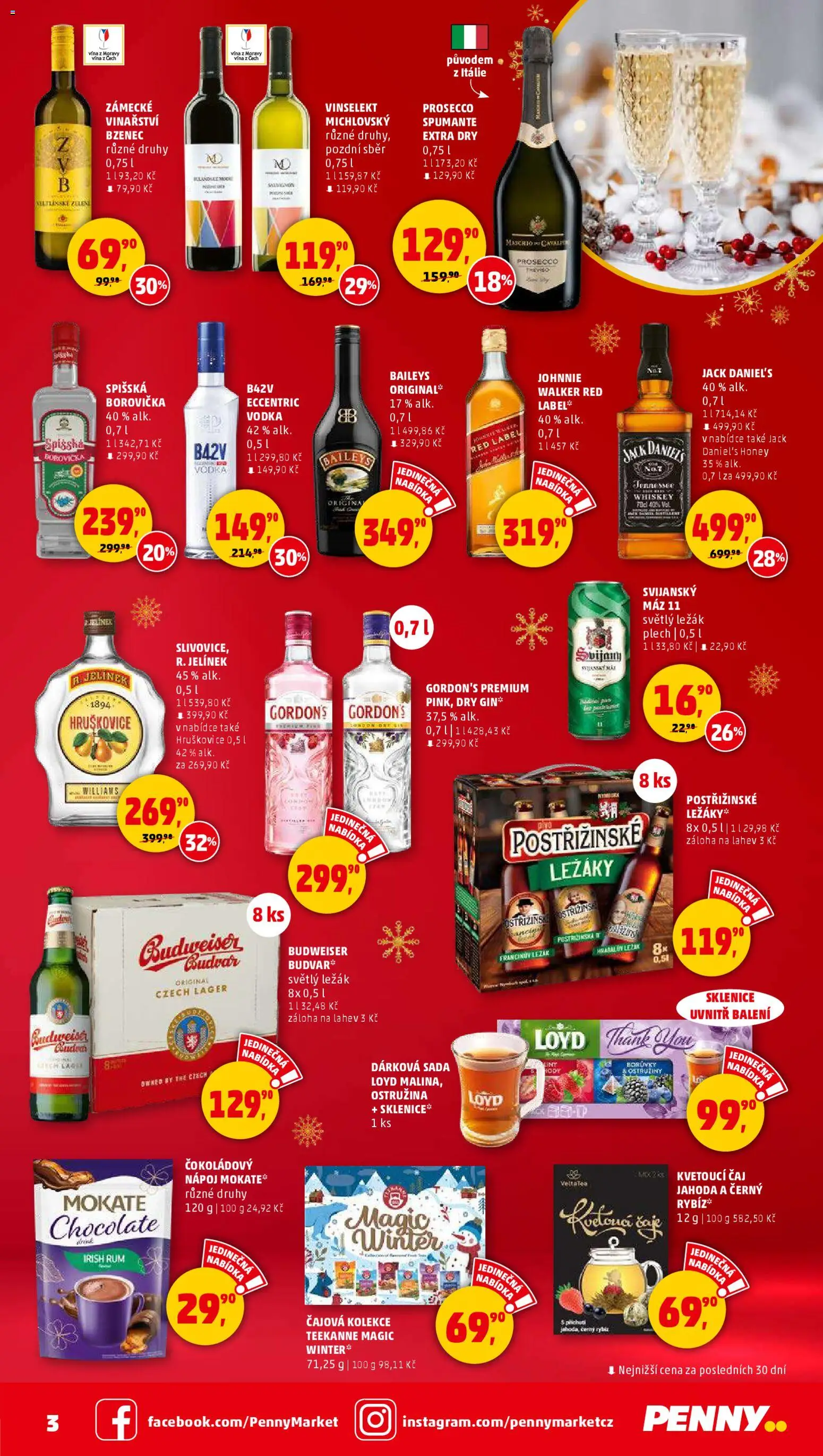 Penny Market katalog od 13.11.2025 | Strana: 3 | Produkty: Hruškovice, Budvar, Čaj, Dry gin