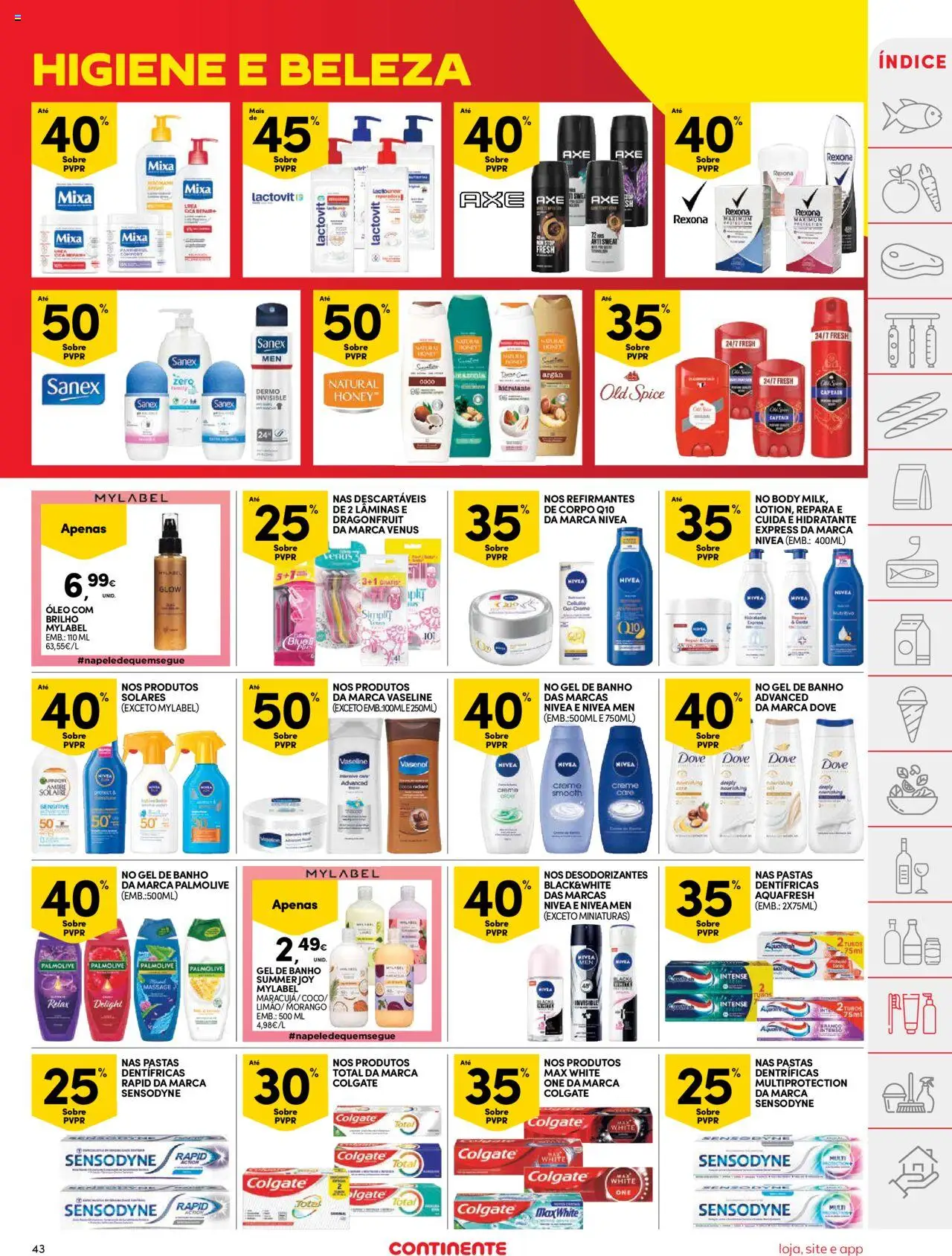 Continente folheto │ válido de 05.08.2025 | Página: 43 | Produtos: Gel de banho, Banho, Óleo, Creme