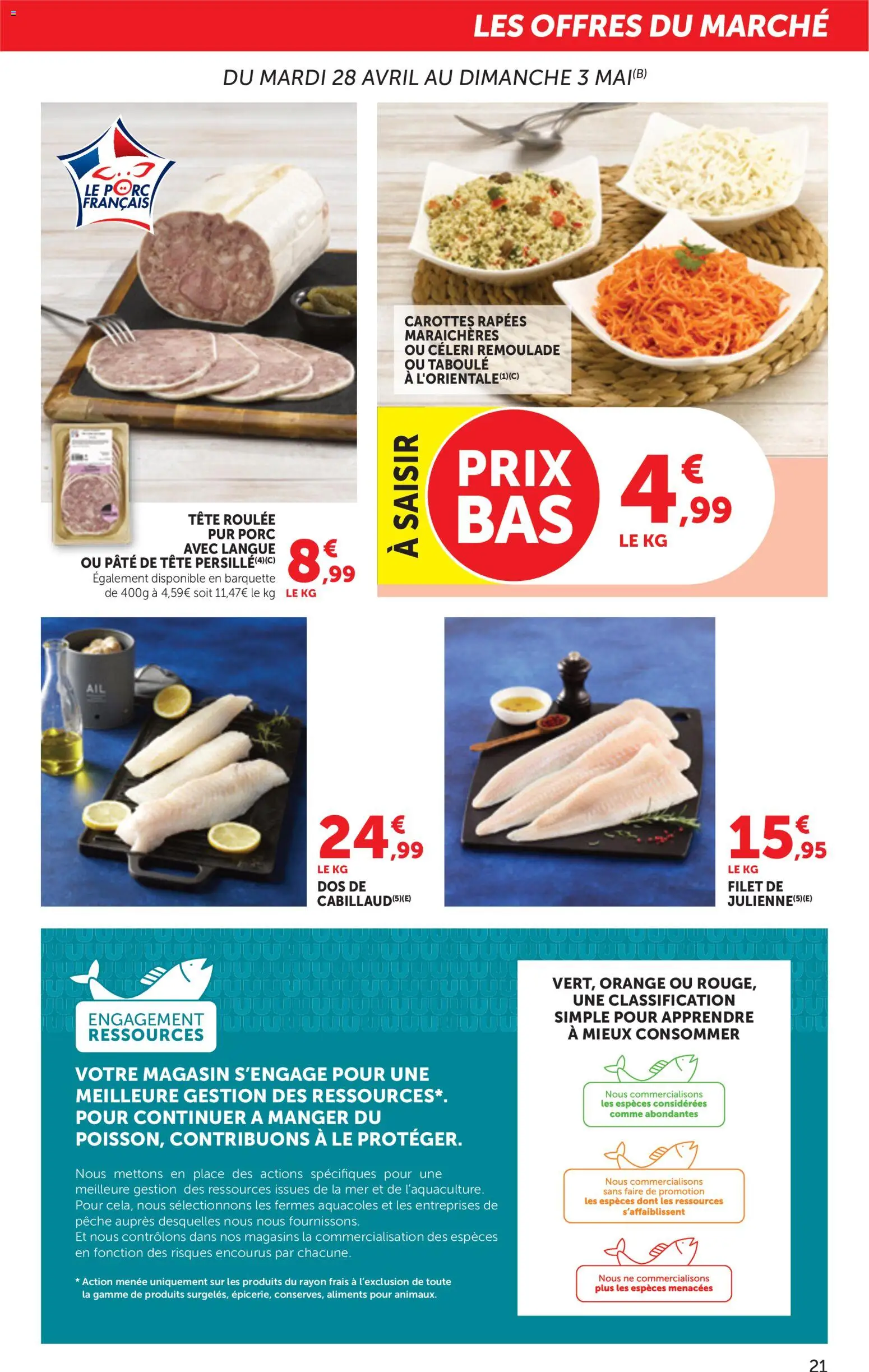 {H1} | Page: 21 | Produits: Carottes, Orange, Pêche, Porc